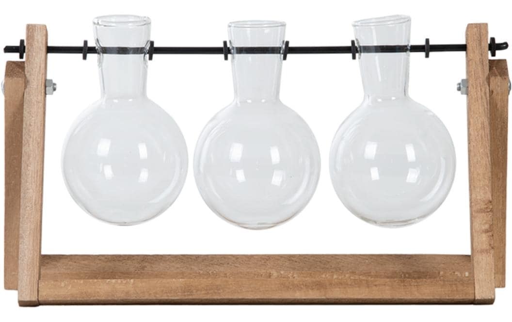 esschert design Dekovase »L 45437 cm, Braun/Transparent« Holzart: Paulownia (China)
