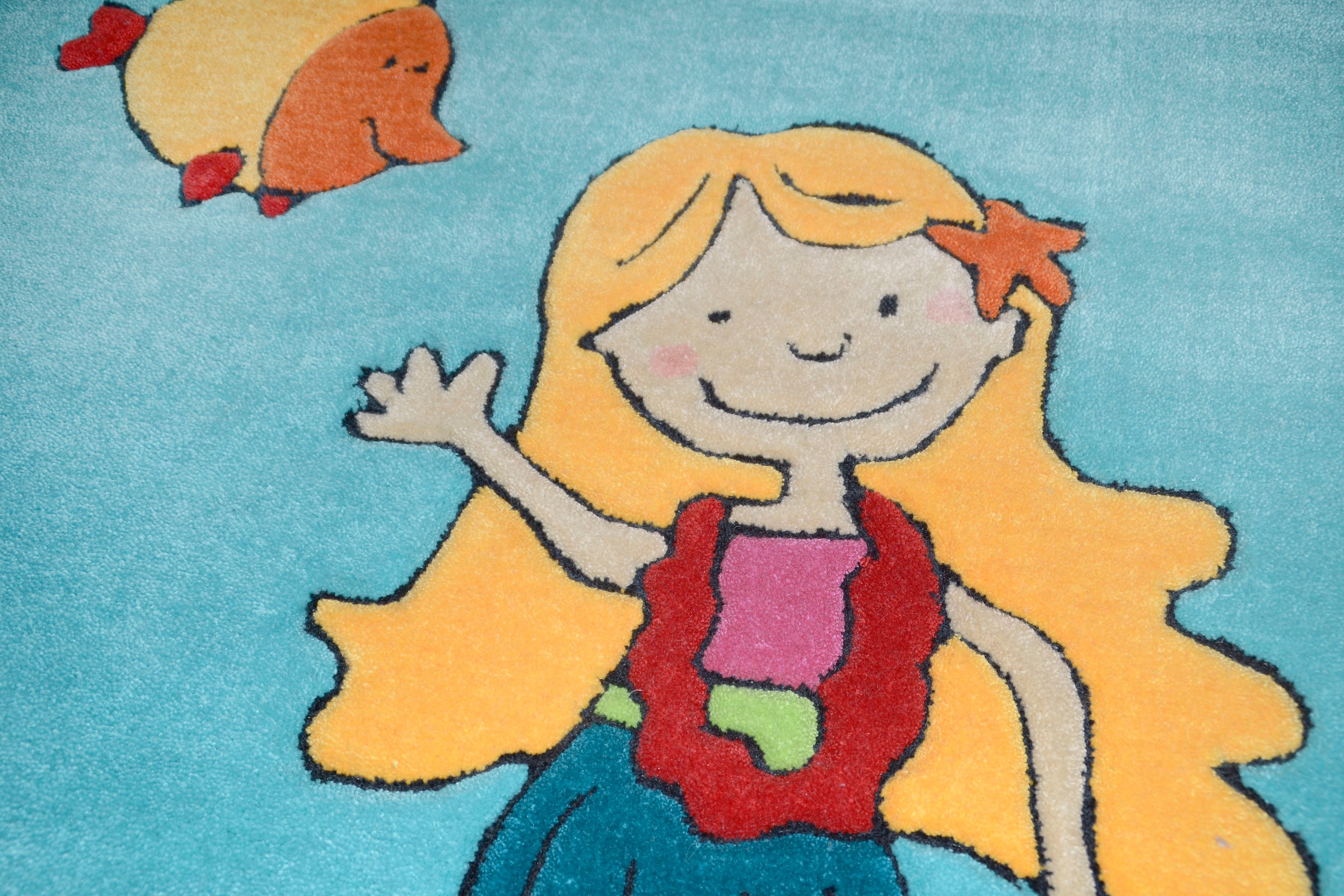 THEKO Kinderteppich »Lisa«, rechteckig, 14 mm Höhe, Kurzflor, Motiv Südsee, handgearbeiteter Reliefschnitt