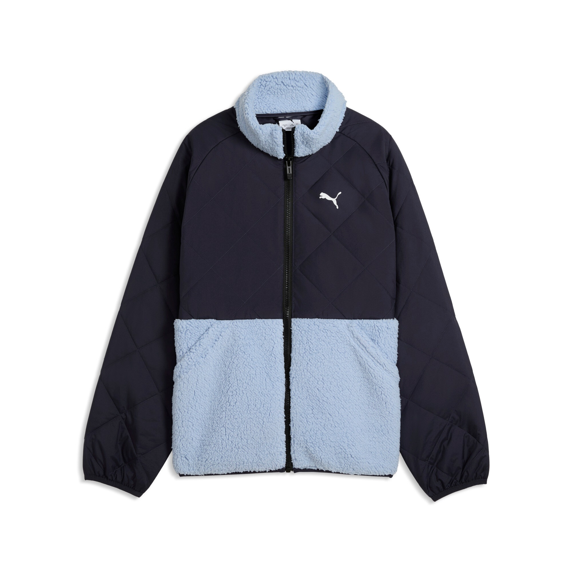 PUMA Trainingsjacke »QUILTED SHERPA JACKET« ohne Kapuze für Jugendliche, mit Stehkragen, mit Kängurutasche, wärmeisolierend