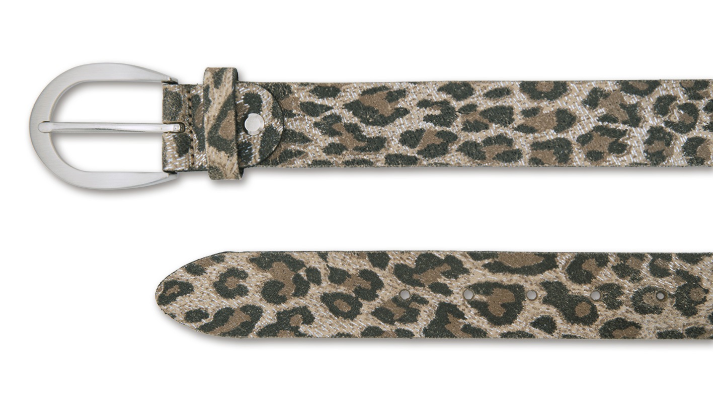 BERND GÖTZ Ledergürtel »Ledergürtel mit leicht glänzendem Metallicprint in Leo-optik«