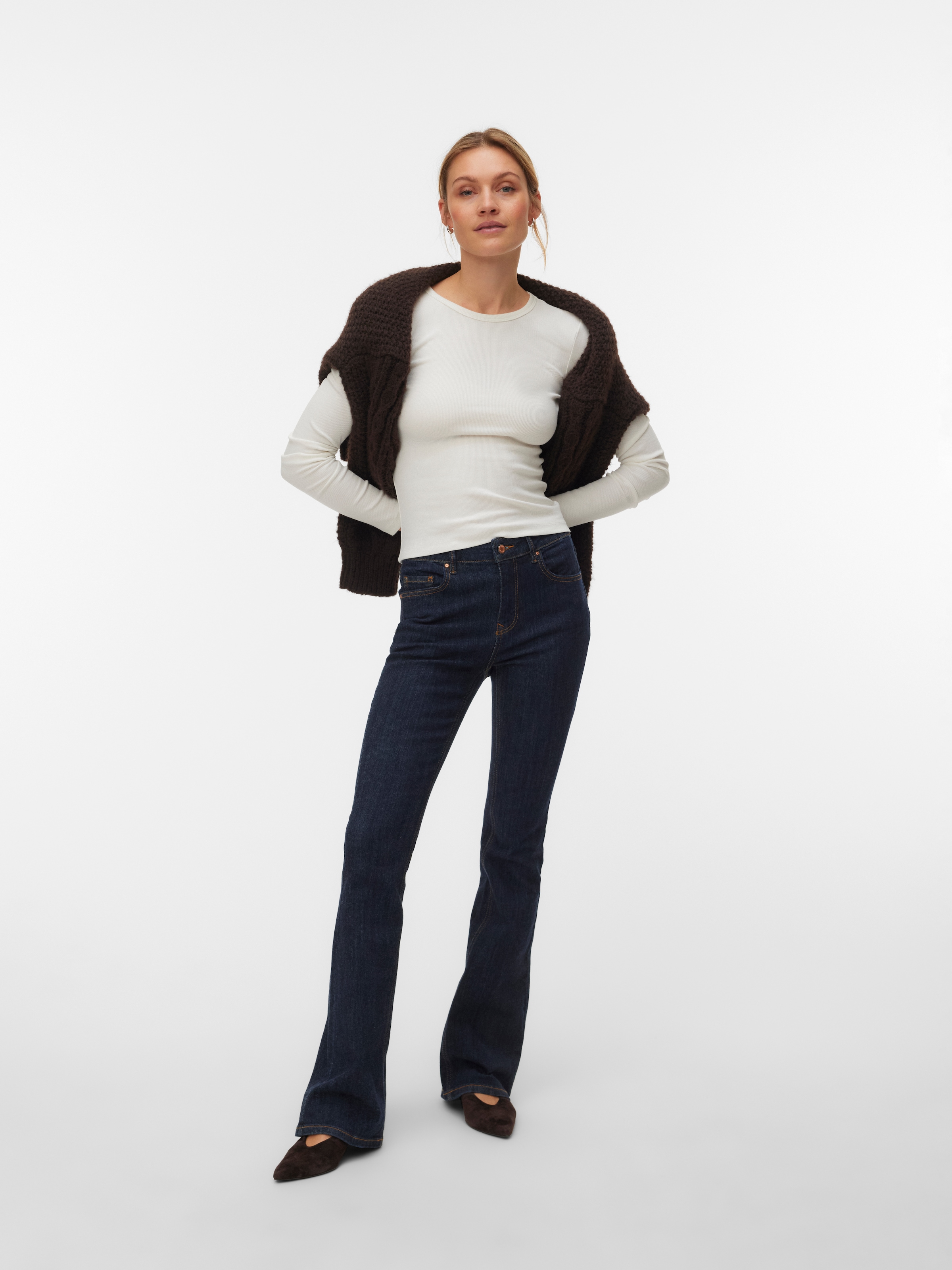 Vero Moda Bootcut-Jeans »VMFLASH MR FLARED JEANS LI3190 NOOS« Baumwollmischung, flared fit, regular waist