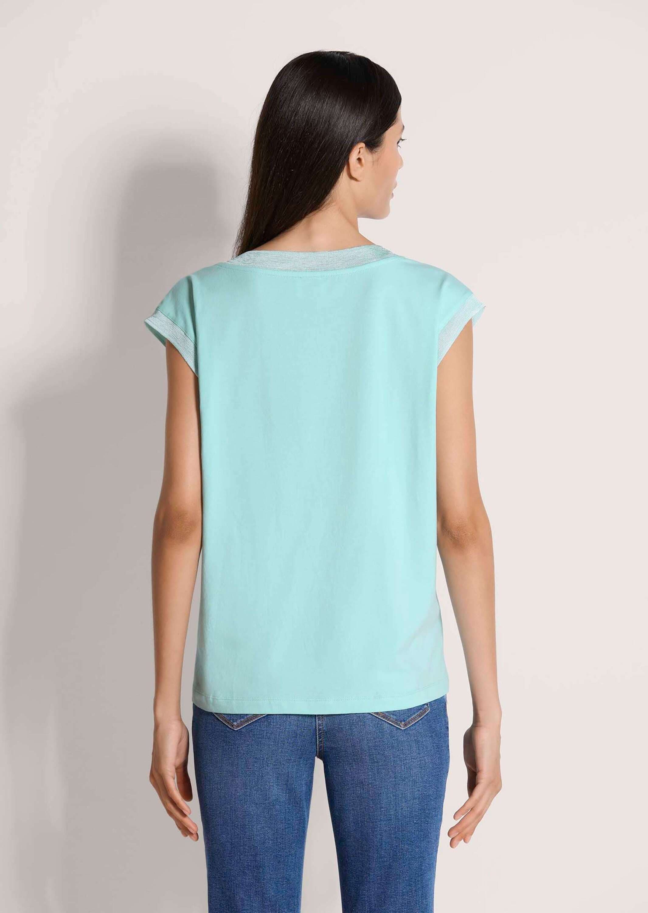 MADELEINE »Jerseyshirt Sommershirt mit Rippenbändern« Breites Rippenband