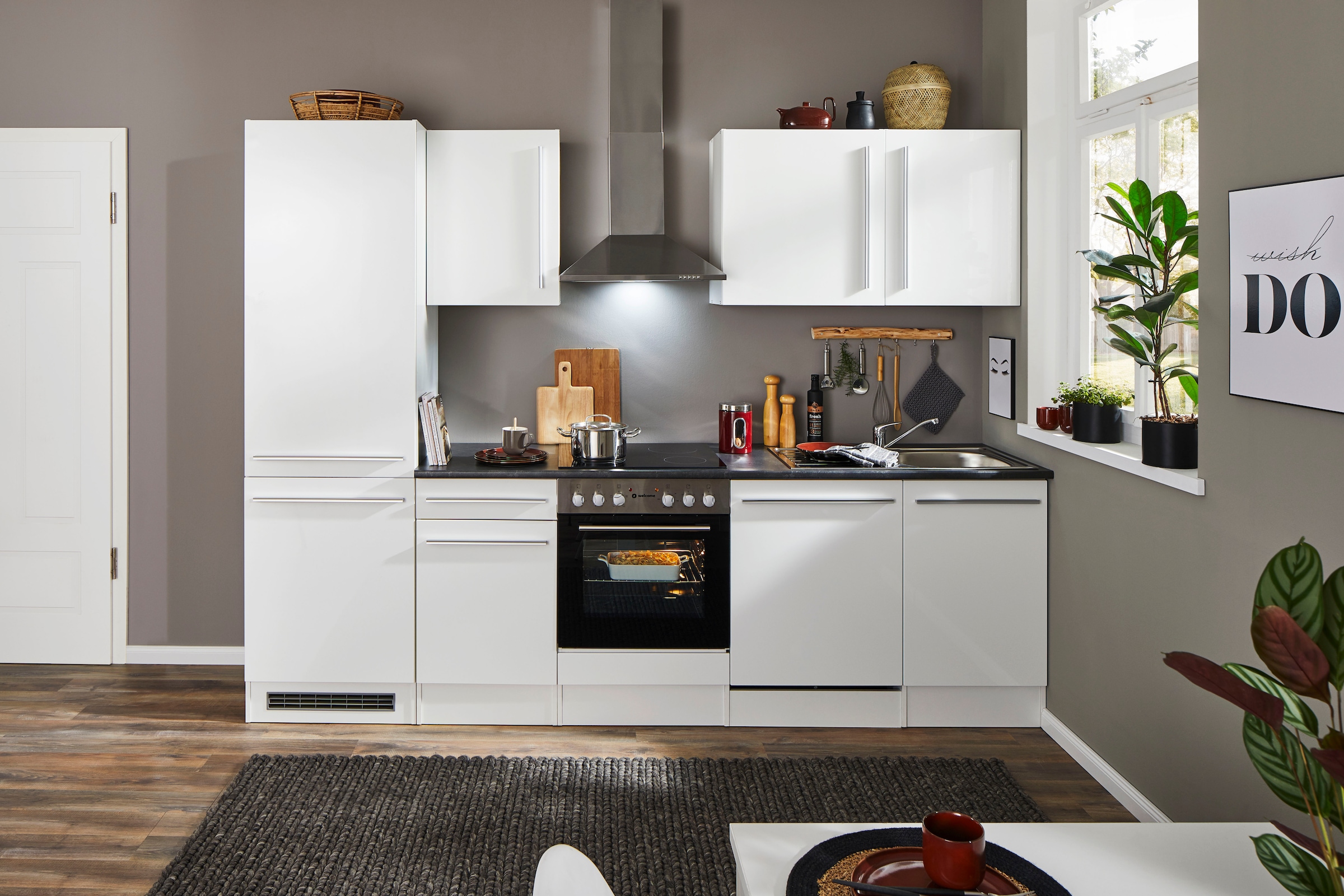 BASIC by Balculina Küchenzeile »Jazz«, Breite 280 cm, wahlweise mit E-Geräten