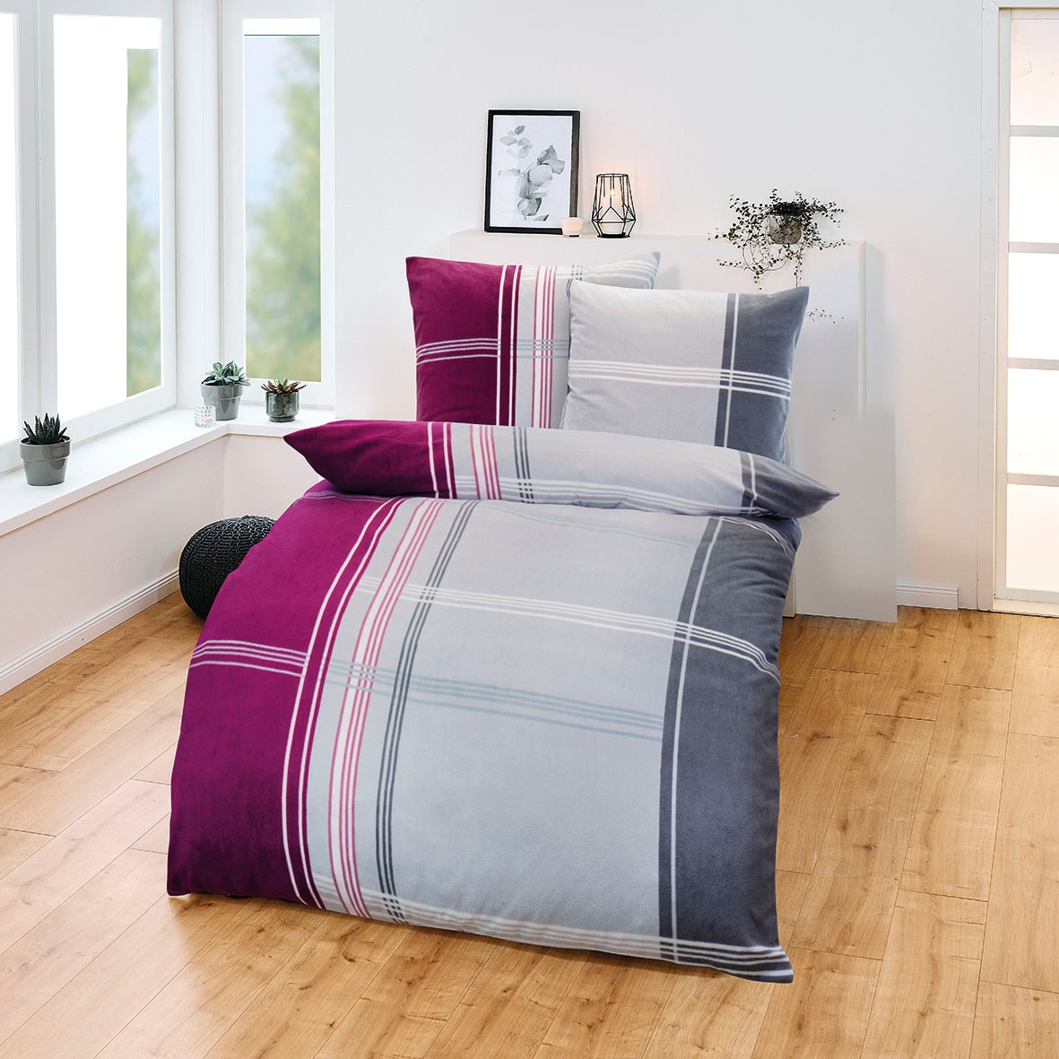 KiNZLER Bettwäsche "Mikrofaser Fleece" 2 tlg. tlg. günstig online kaufen