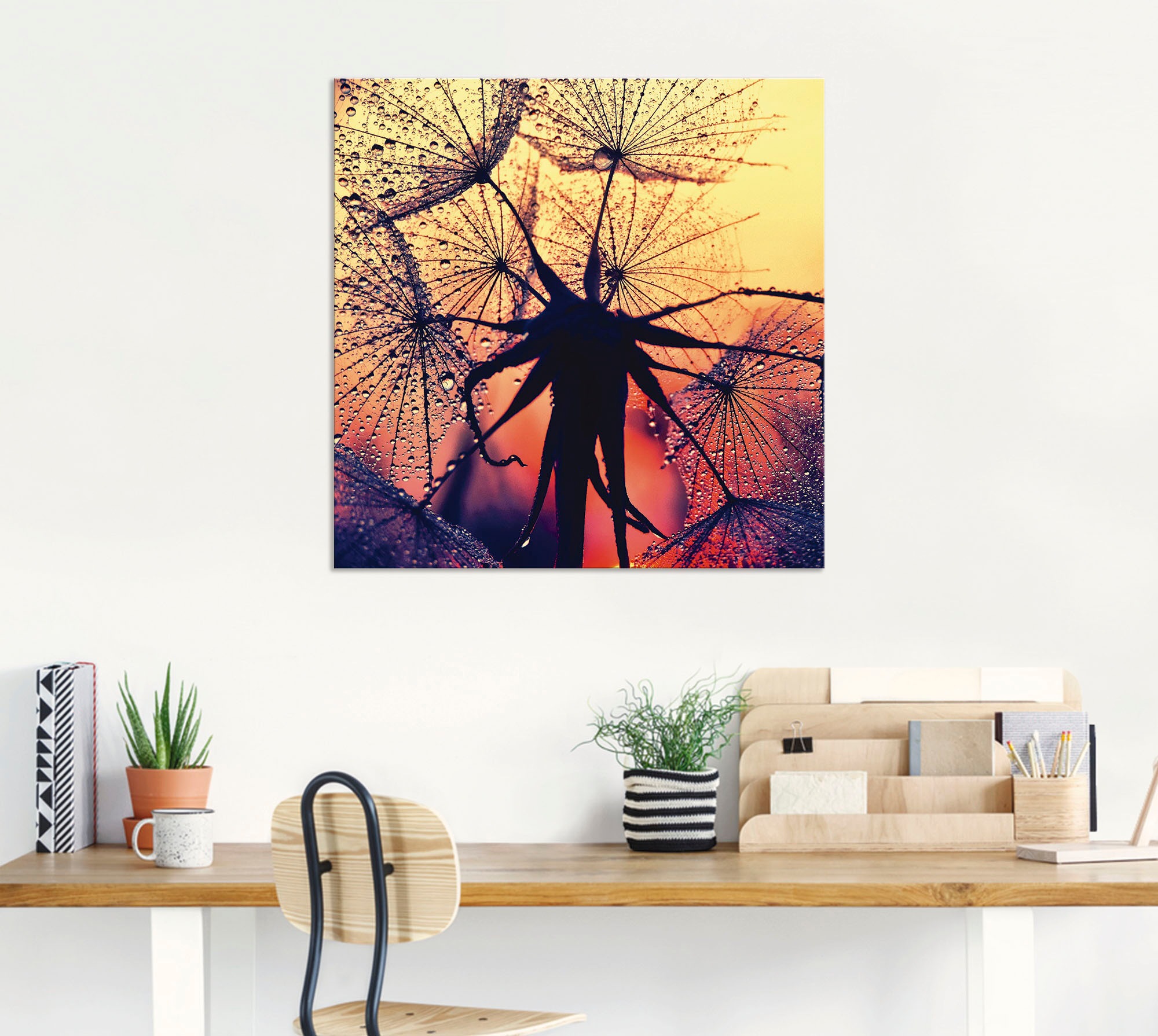 Artland Leinwandbild »Pusteblume im Sonnenuntergang«, Blumen, (1 St.), auf Keilrahmen gespannt