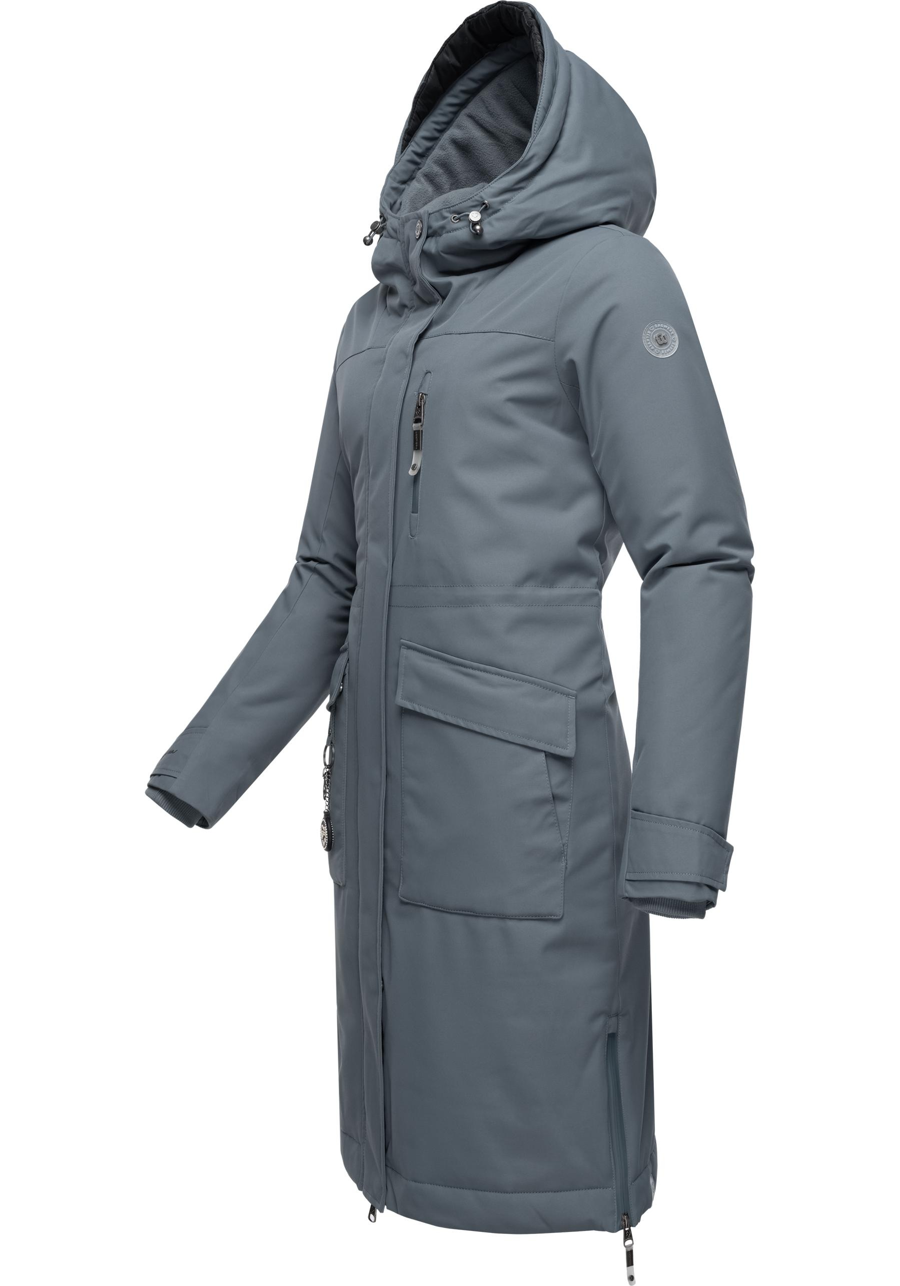 Ragwear Wintermantel »Refutura Remake«, Langer wasserdichter Mantel mit Kapuze