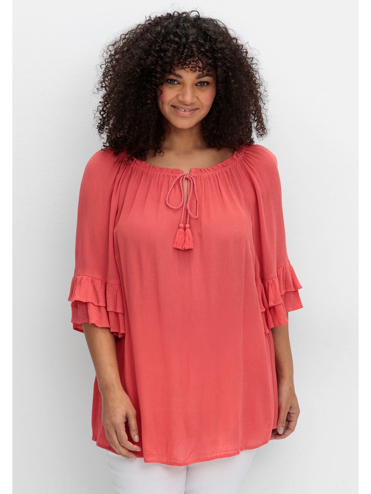 sheego by Joe Browns Tunika "Große Größen", mit Rüschenärmeln günstig online kaufen