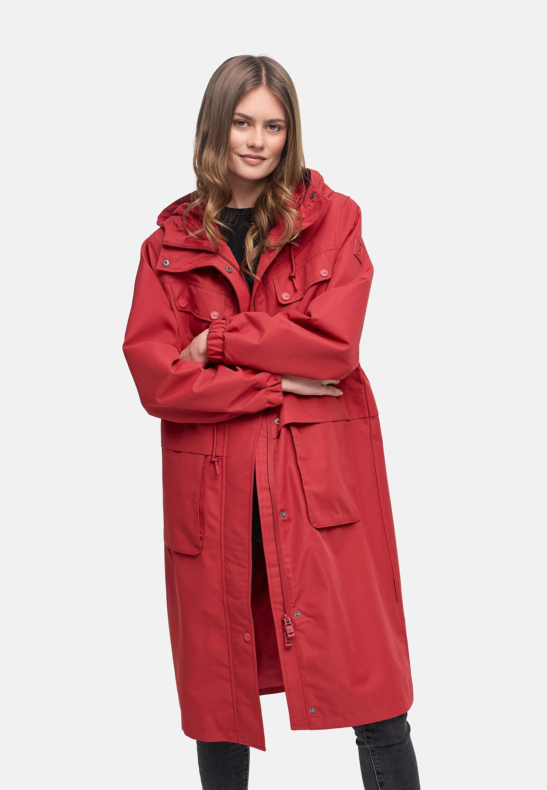 Navahoo Langmantel »Kirschwind 14« Wasserdichter Übergangsmantel mit Brusttaschen