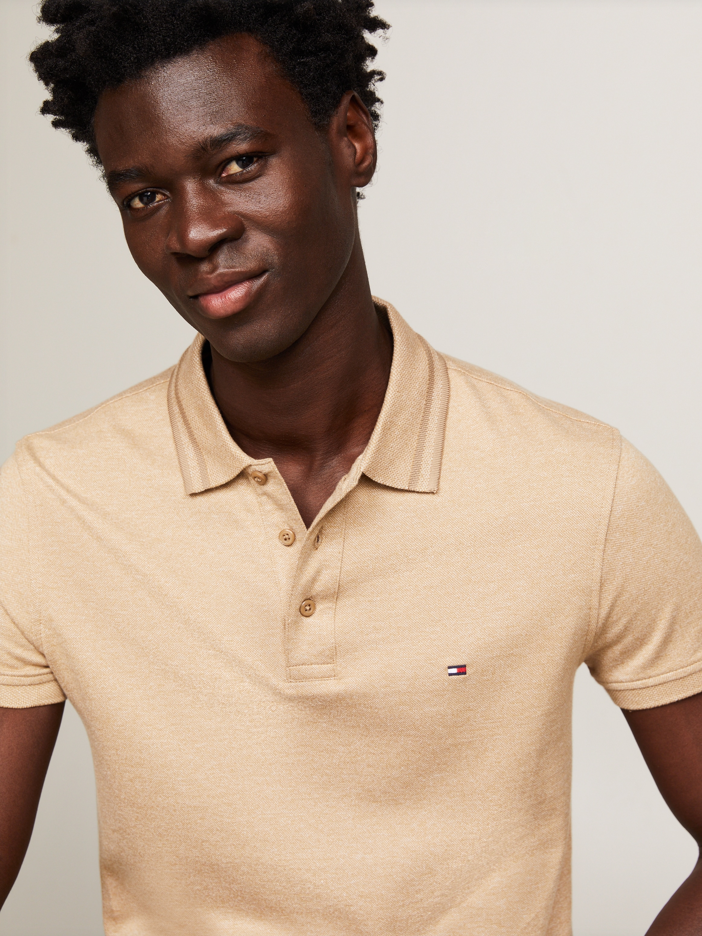 Tommy Hilfiger Poloshirt PRETWIST MOULINE SLIM FIT POLO mit melierter Optik günstig online kaufen