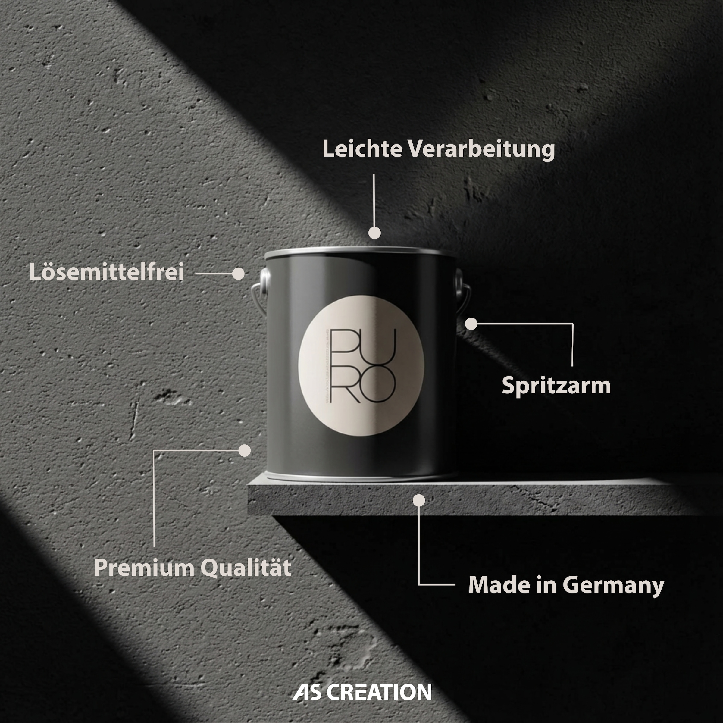 A.S. Création Wandfarbe »Premium Innenwandfarbe PURO Tuchmatt lovely rose« ideal für Wohnzimmer, Schlafzimmer, Flur und Küche, Farbwelt Rosa