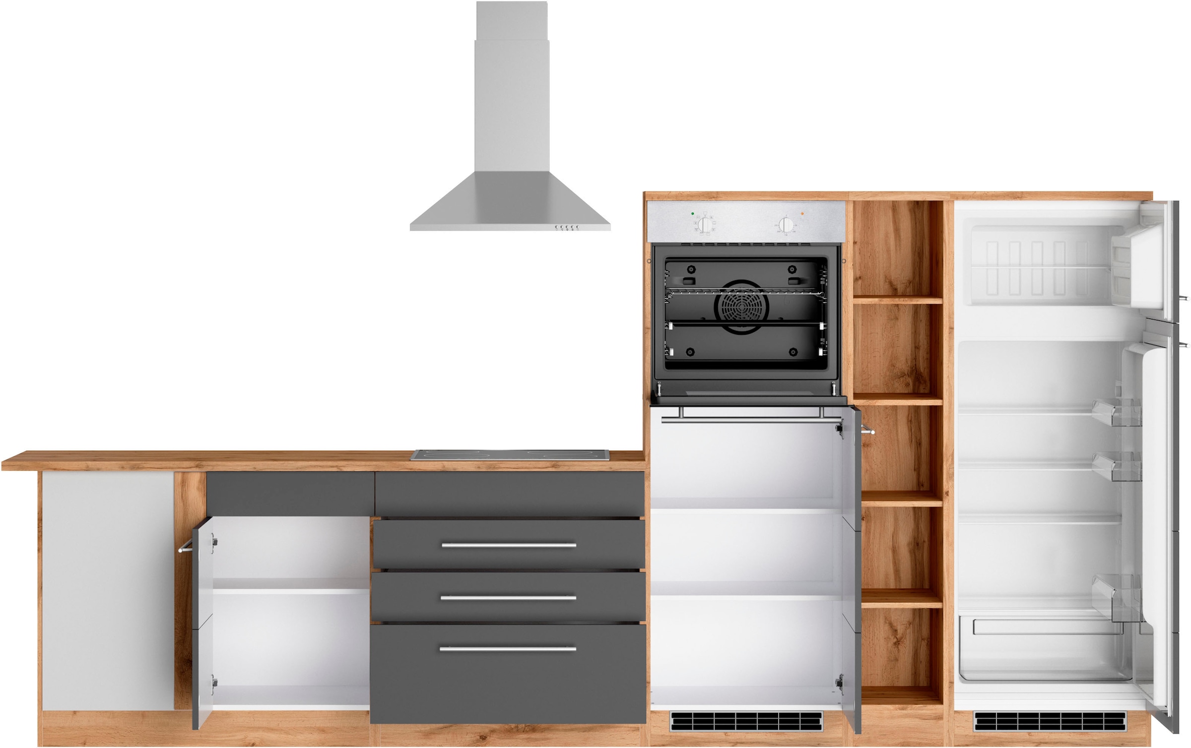 KOCHSTATION Winkelküche »KS-Wien« Stellbreite 220 x 340 cm, wahlweise mit E-Geräten