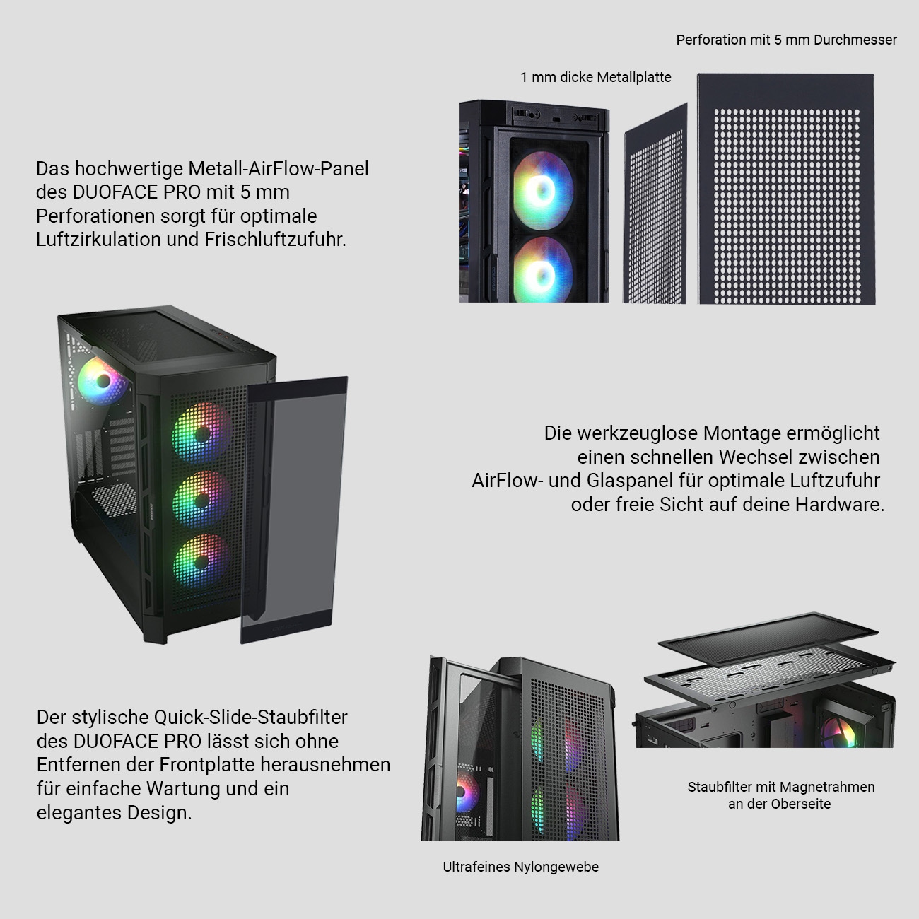 Cougar Gaming-PC »DUOFACE PRO BK 7471«, Windows 11, DDR5 RAM