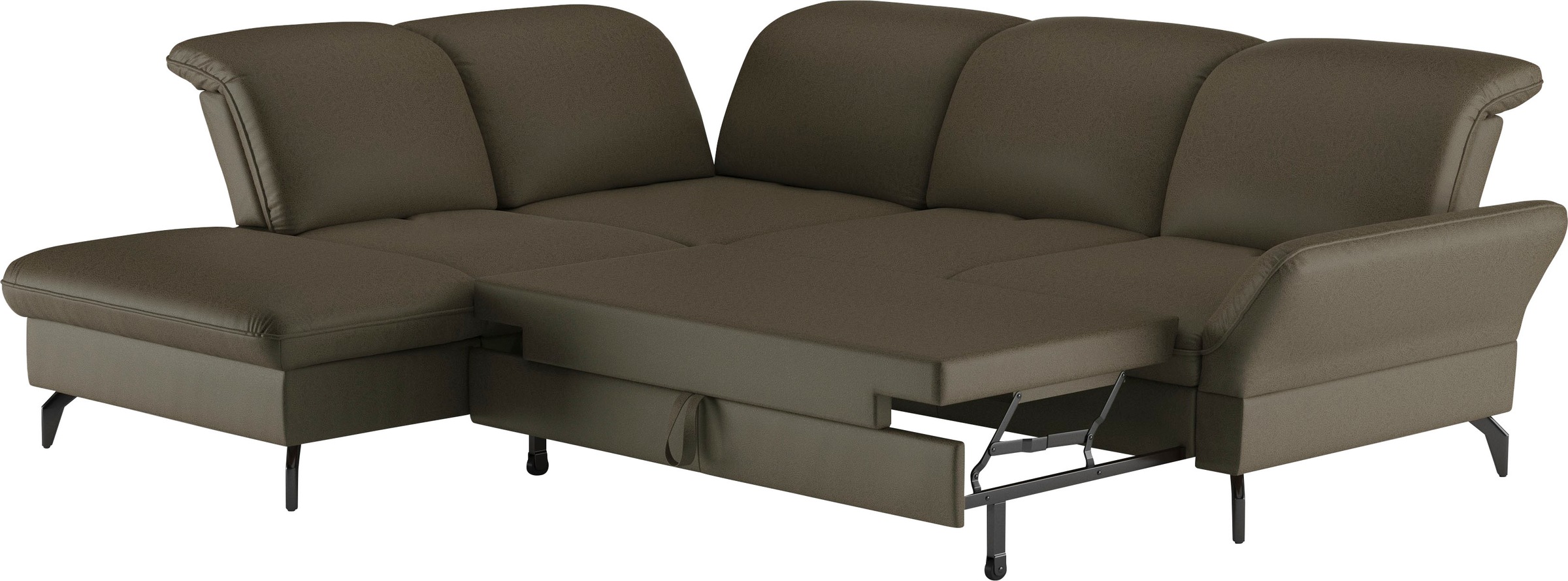 sit&more Ecksofa »Leandro L-Form«, Wahlweise mit Bett-, Kopfteil - und Armlehnfunktion, sowie Stauraum