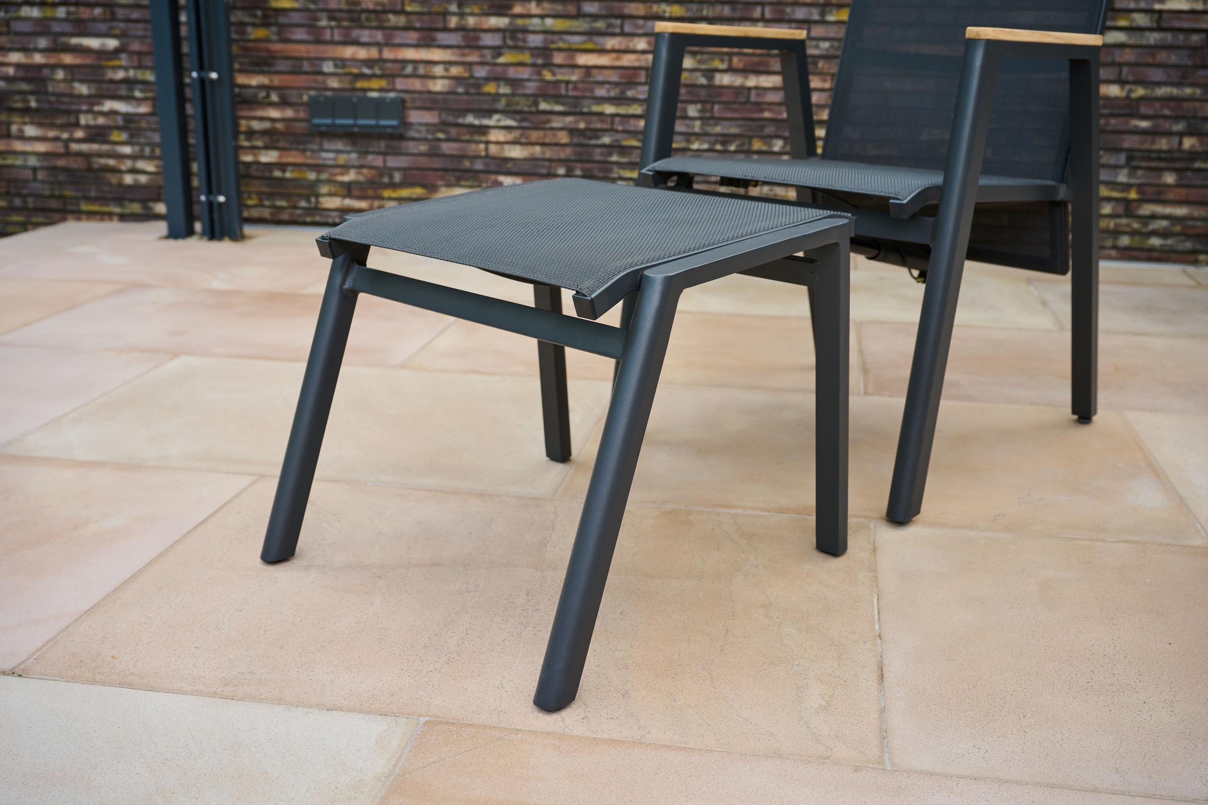 Siena Garden Hocker »BOLOGNA« Aluminiumgestell, Ranotex® Bezug, Dining Hocker anthrazit/grau