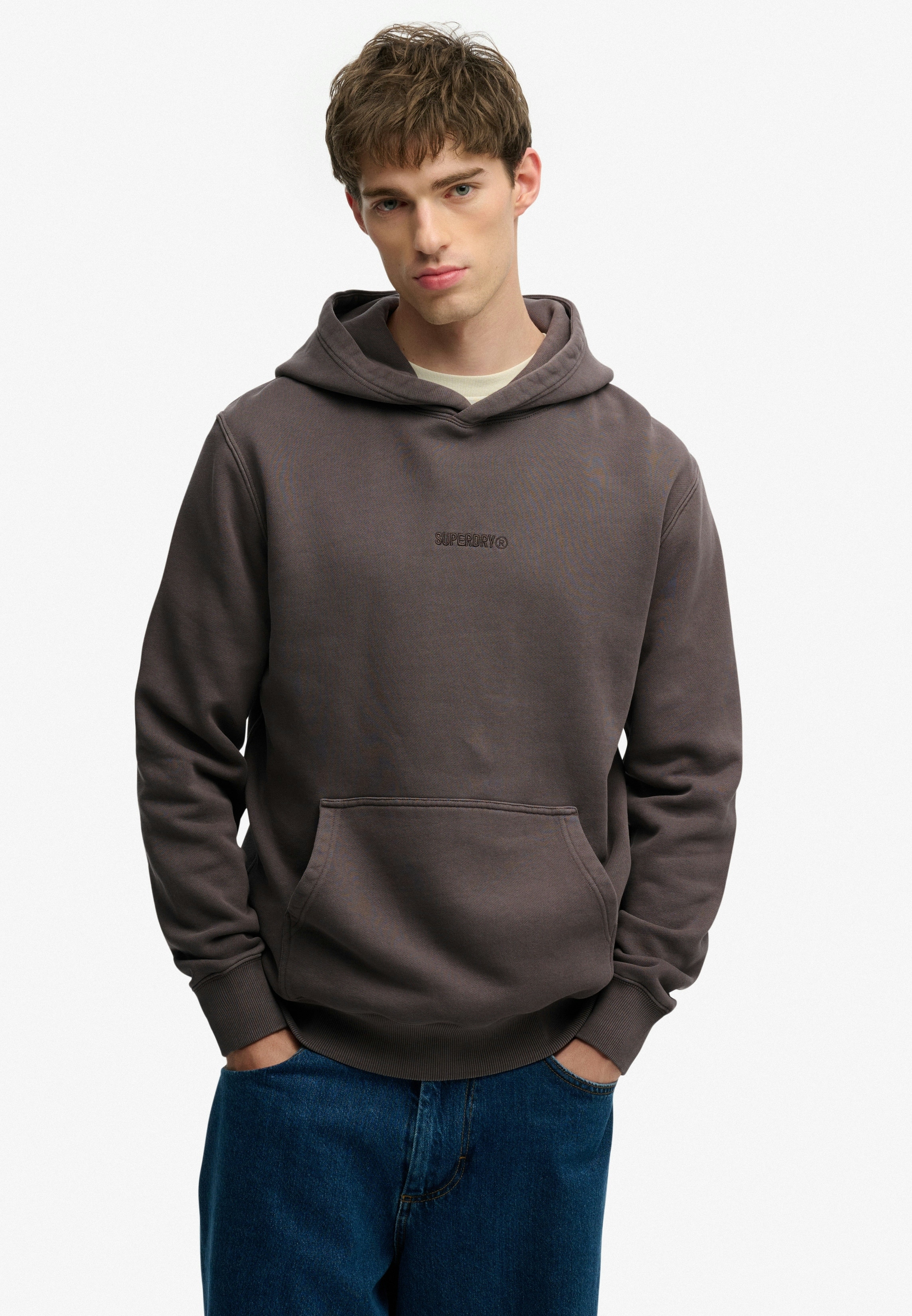 Superdry Kapuzensweatshirt "MICRO LOGO HOOD", aus Baumwolle und Polyester, Relaxed Fit, angeraute Sweatware