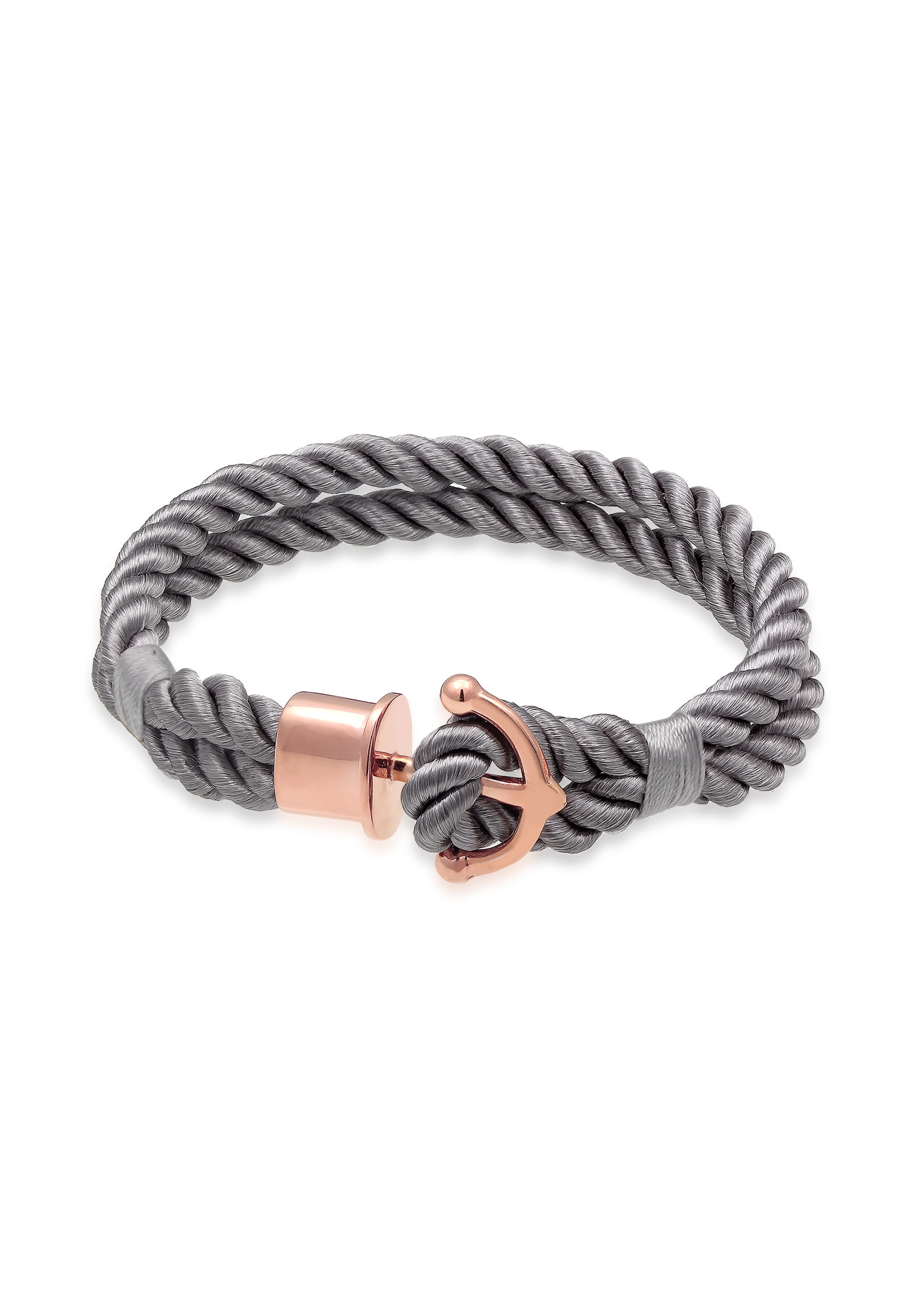 Nenalina Armband »Anker Maritim Nylon Bändchen 925er Silber rosé«