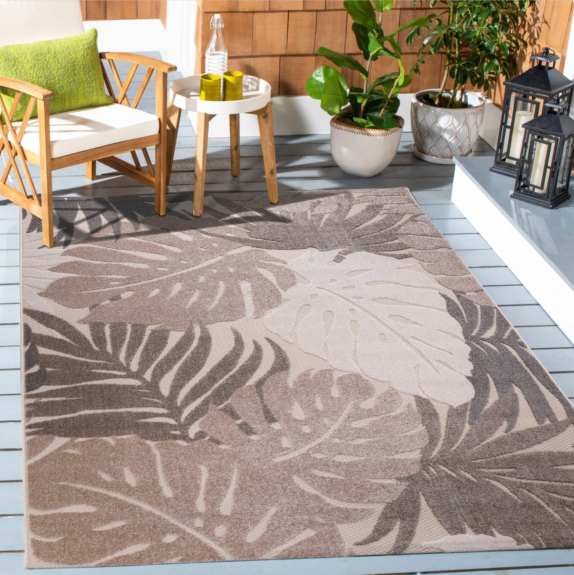 Sanat Teppich "Floral Outdoor, auch als Läufer und Rund" rechteckig 6 mm Höhe In- und Outdoor geeignet, florales Design, Balkon, Terasse
