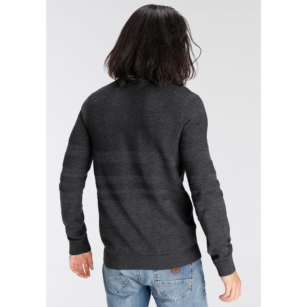 Bruno Banani Strickpullover, mit modischer Struktur