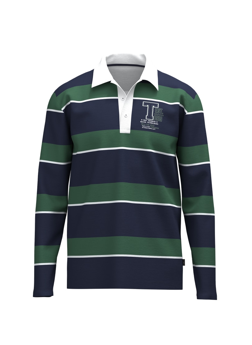 Trigema Poloshirt »TRIGEMA Langarm Poloshirt mit Ringelmuster« 1
