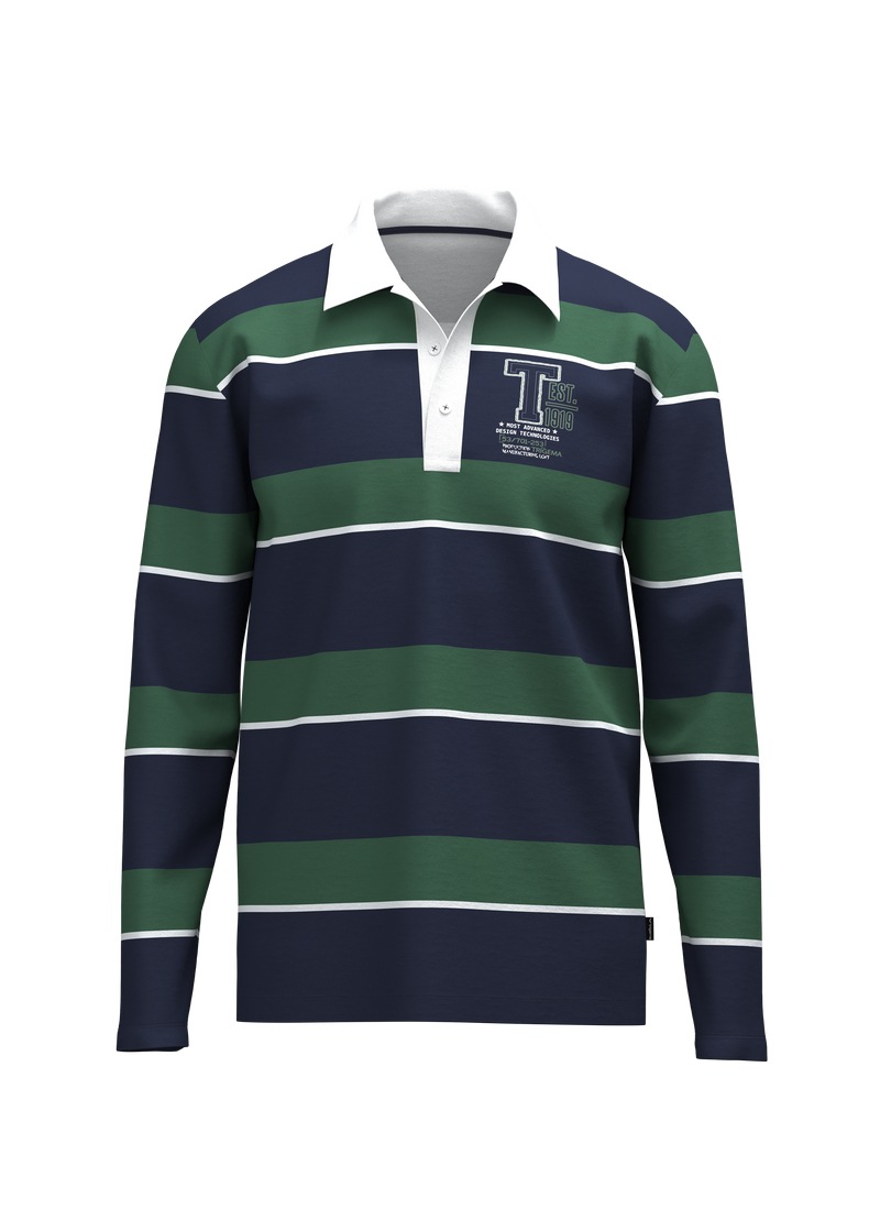 Trigema Poloshirt "TRIGEMA Langarm Poloshirt mit Ringelmuster" 1 günstig online kaufen