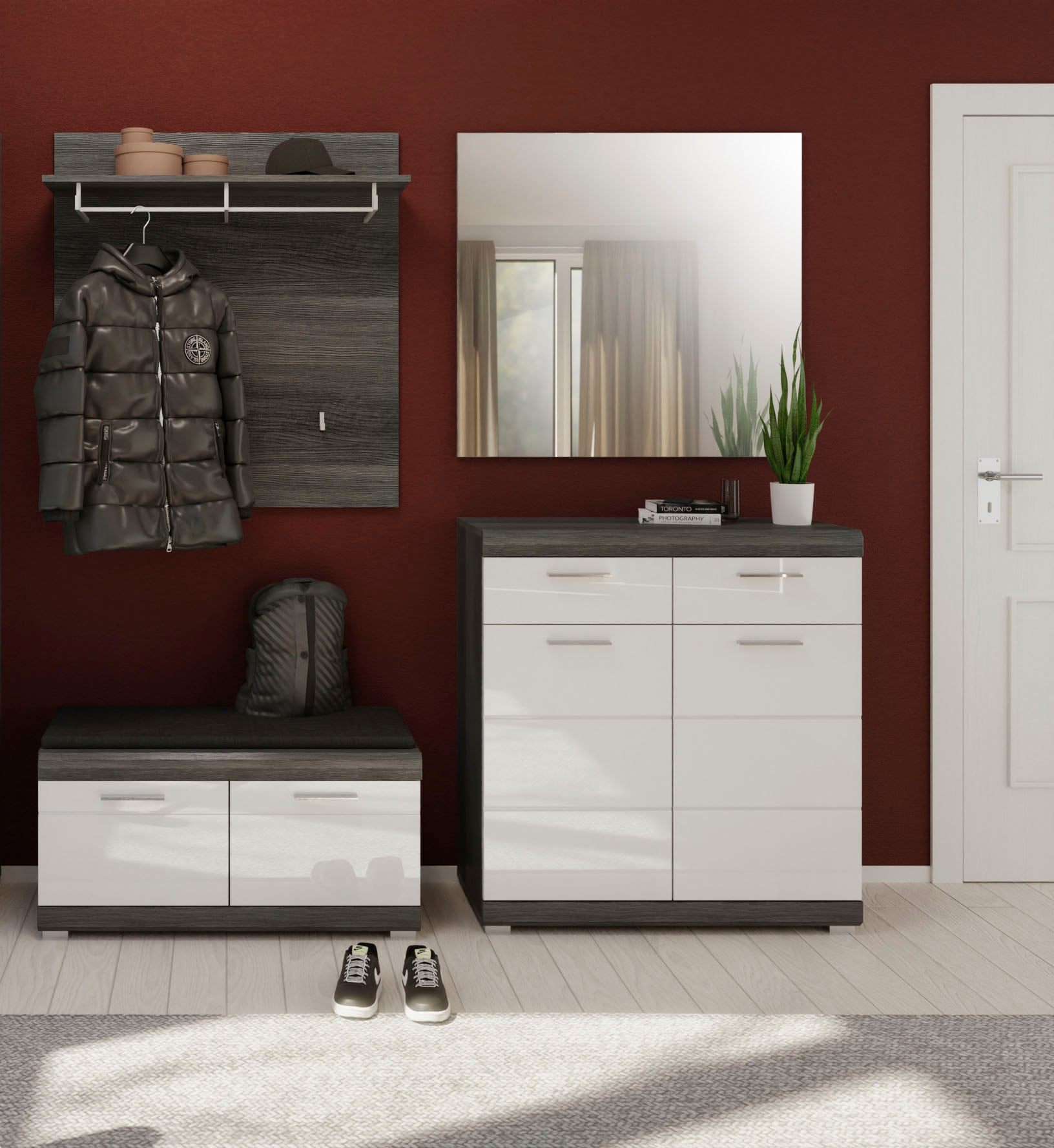 INOSIGN Garderoben-Set "Siena, Fronten mit hochwertiger Rillenfräsung, 4-te günstig online kaufen