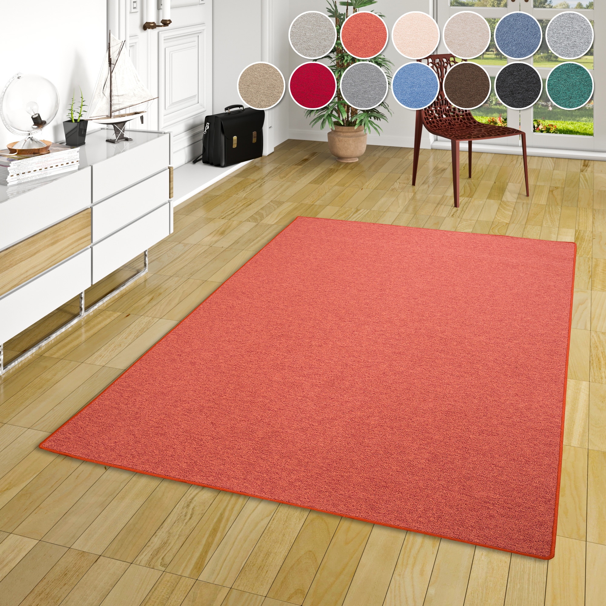 OTTO home Teppich "Fortis, Schlinge, Made in Netherlands" rechteckig 5 mm Höhe Uni Farben, gekettelt, auch als Läufer, strapazierfähig, Wohnzimmer