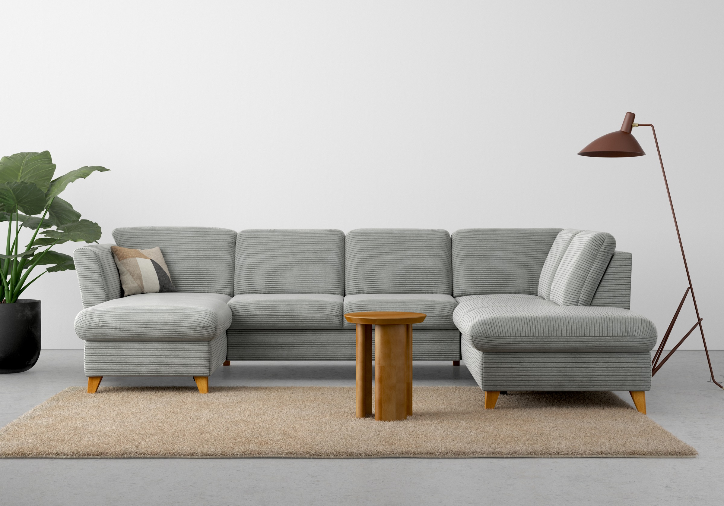 Home affaire Wohnlandschaft "Trelleborg U-Form" wahlweise mit Bettfunktion günstig online kaufen