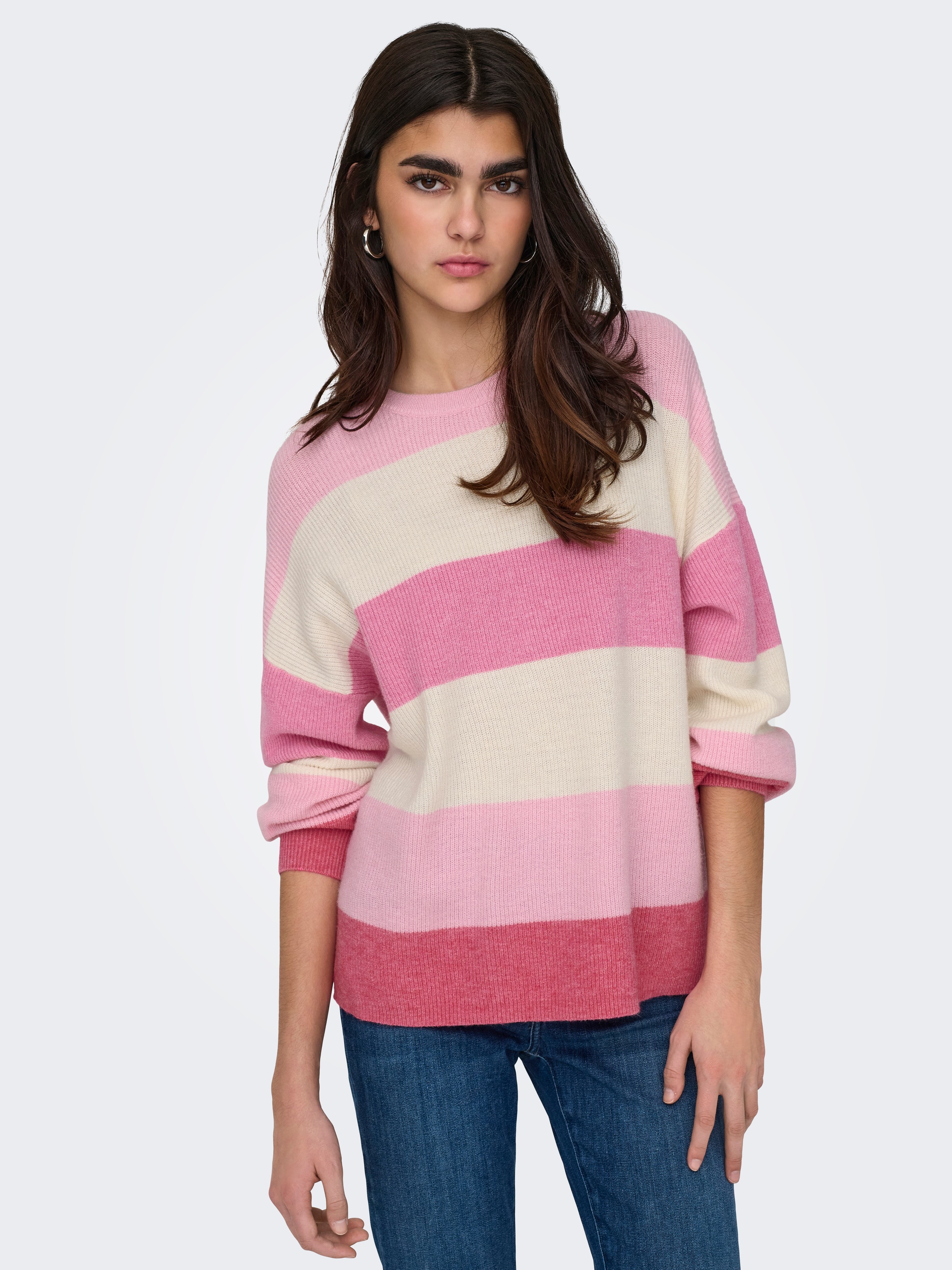 ONLY Strickpullover "ONLATIA L/S STRIPE PULLOVER KNT NOOS" Viskosemischung, günstig online kaufen