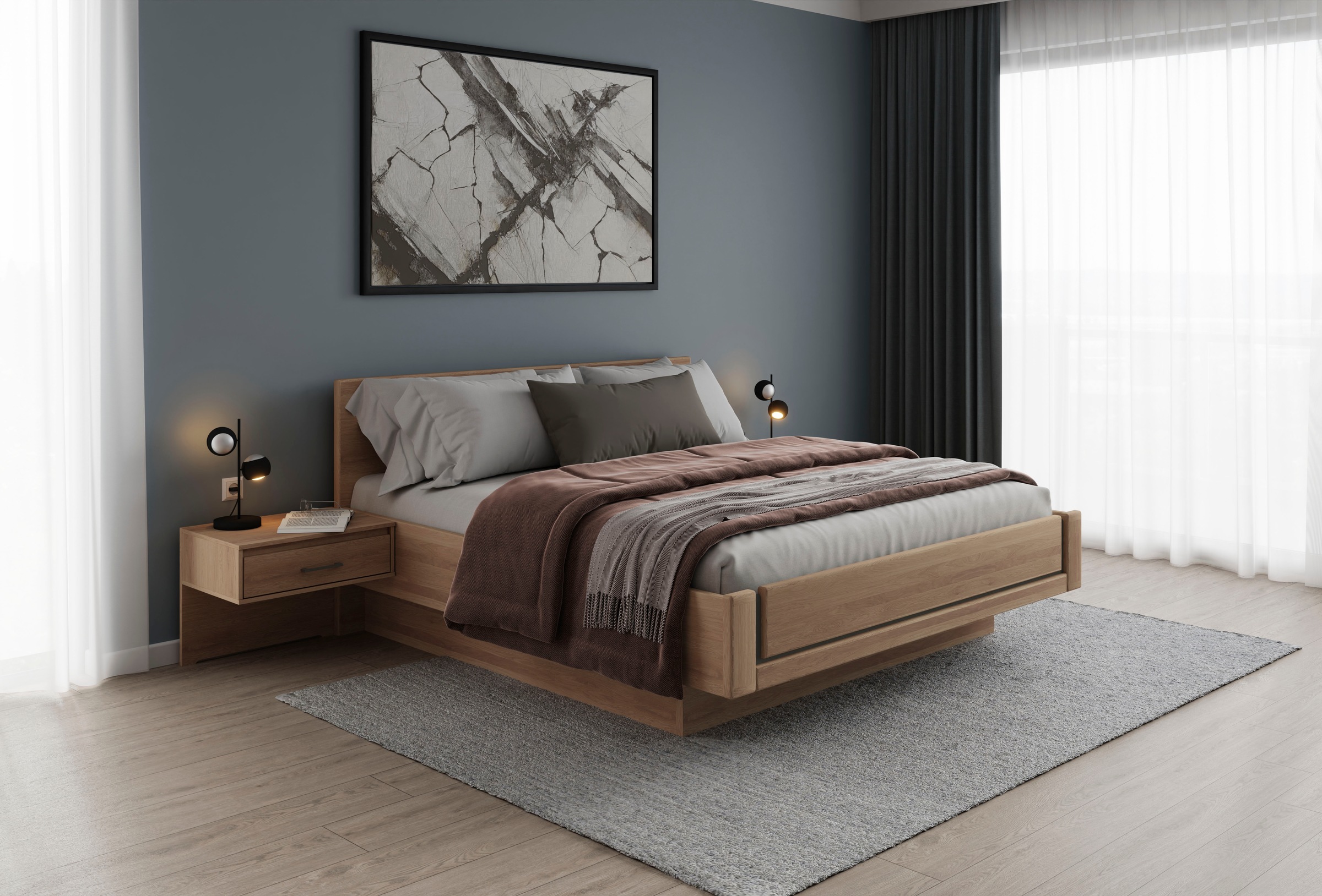 Musterring Holzbett "Sorrent, Bettgestell, Bettrahmen, teilmassiv Eiche", ( günstig online kaufen