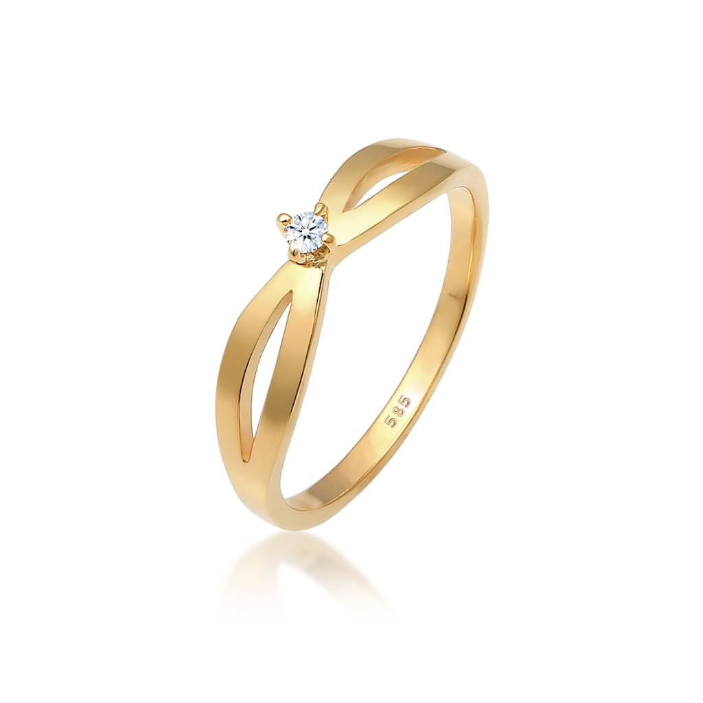 Elli DIAMONDS Verlobungsring »Verlobung Vintage Diamant (0.03 ct.) 585 Gelbgold«