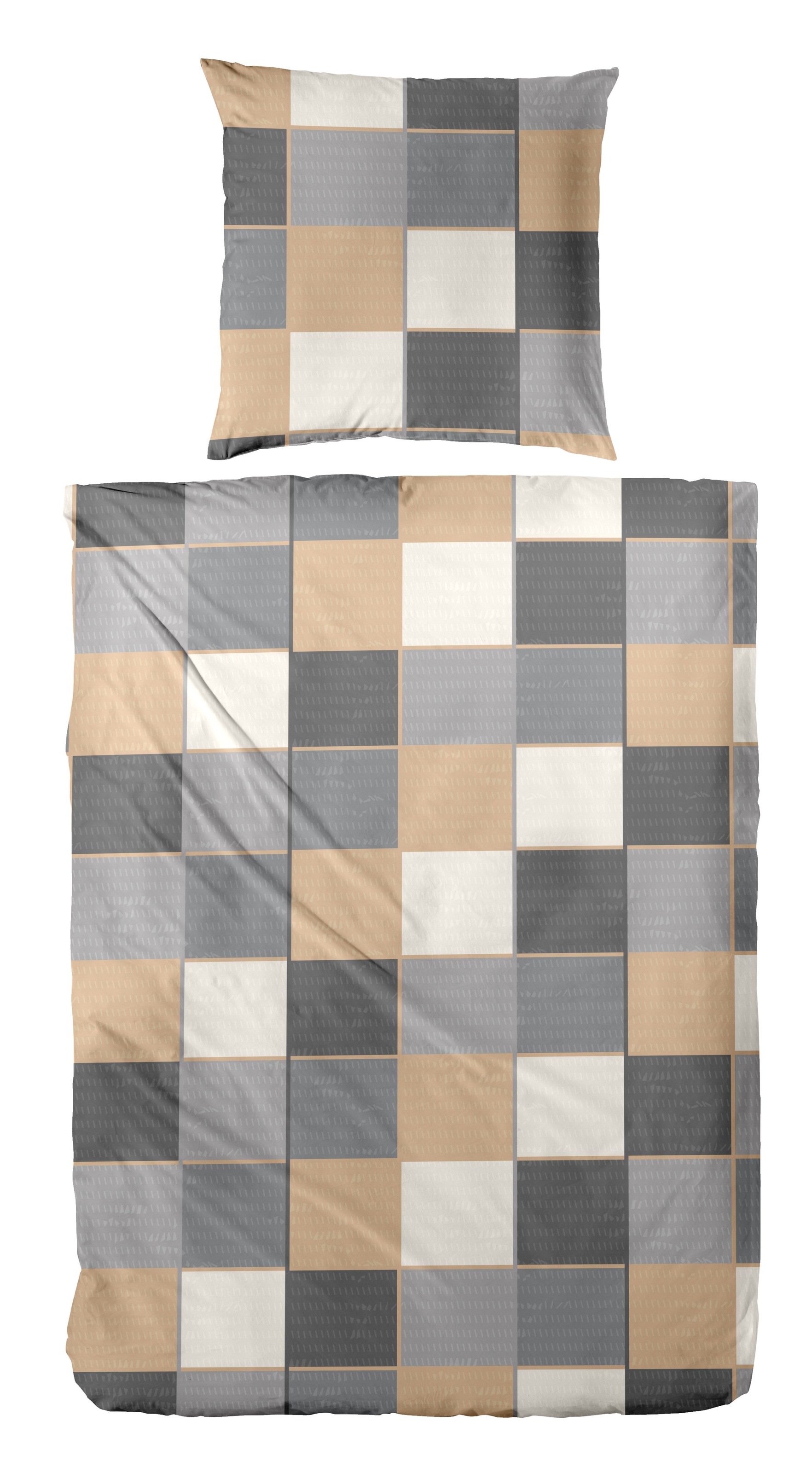 Primera Bettwäsche "Feinbiber-Bettwäsche Tile" 2 Stk. mit klasschischem Kac günstig online kaufen