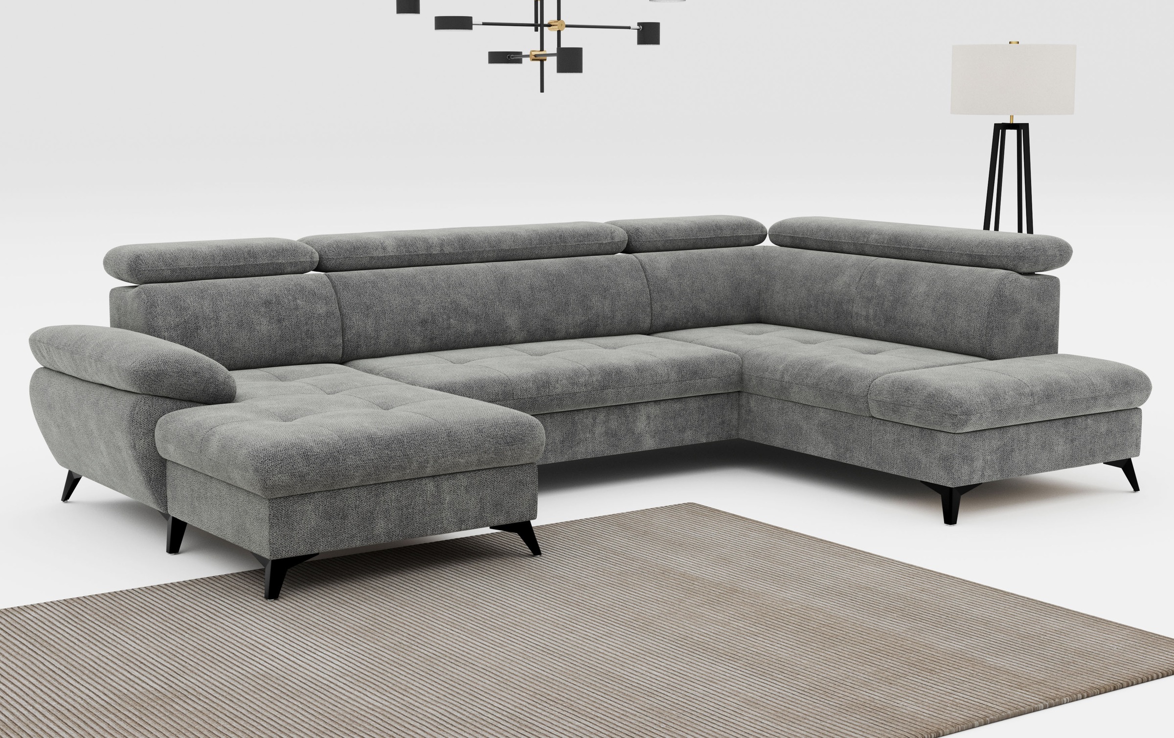 COTTA Wohnlandschaft "Hudson" mit Kopfteilverstellung, optional Schlaffunktion & Bettkasten