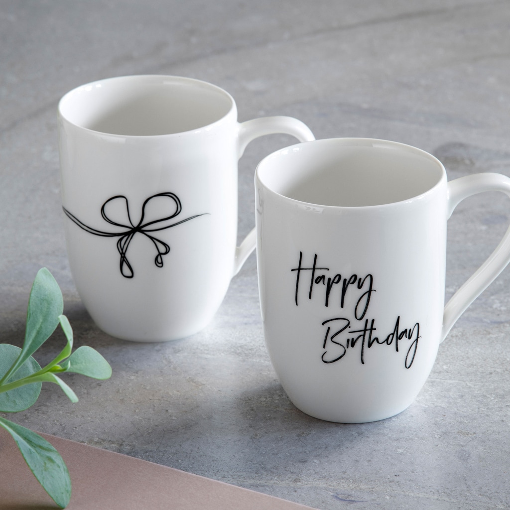 Villeroy & Boch Becher »Kaffeebecher Happy Birthday Statement 280 ml 2er Set weiß«