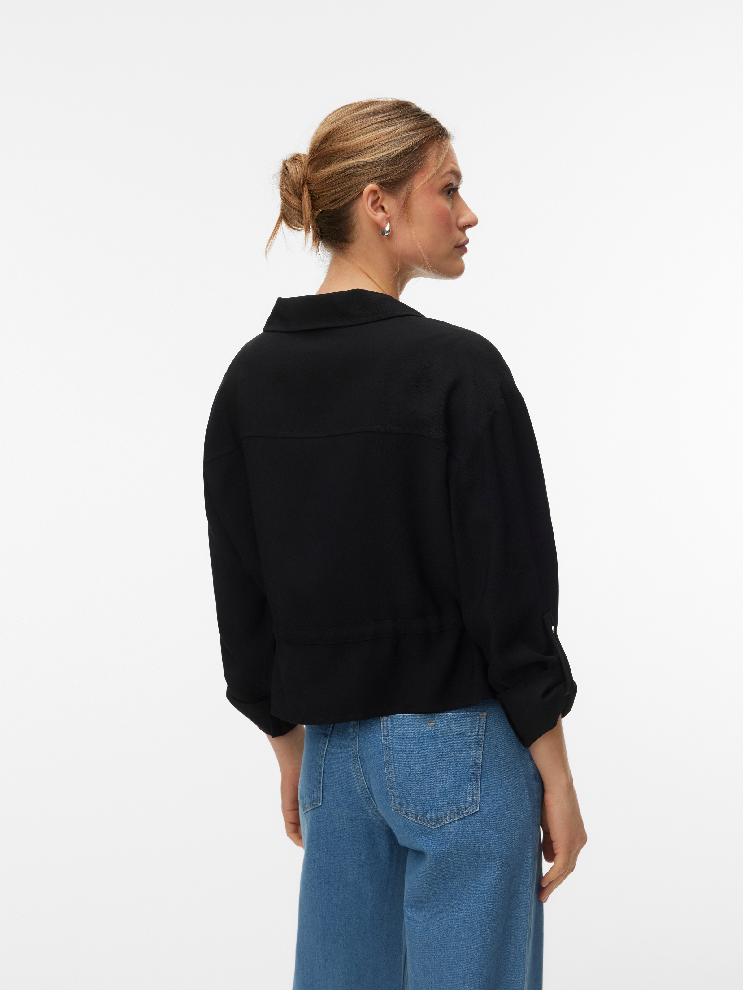 Vero Moda Langarmbluse "VMKATIE LS SHIRT WVN NOOS" Materialmix günstig online kaufen