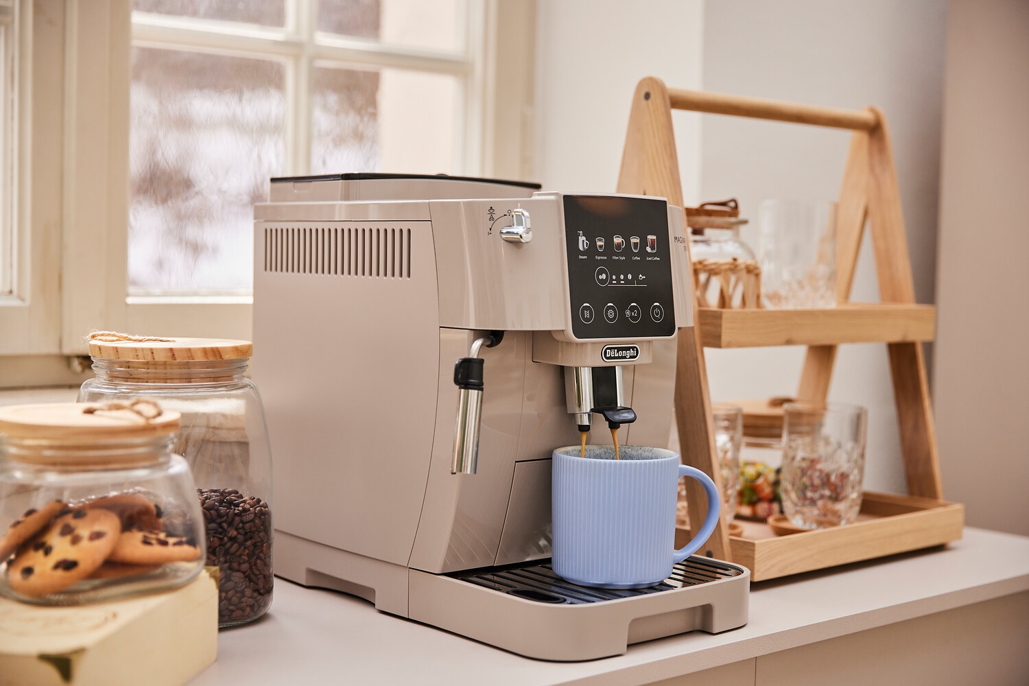 De'Longhi Kaffeevollautomat »Magnifica Start Pop ECAM220.50.BG« Intuitives Touch Bedienfeld, Iced Coffee, einstellbares Aroma