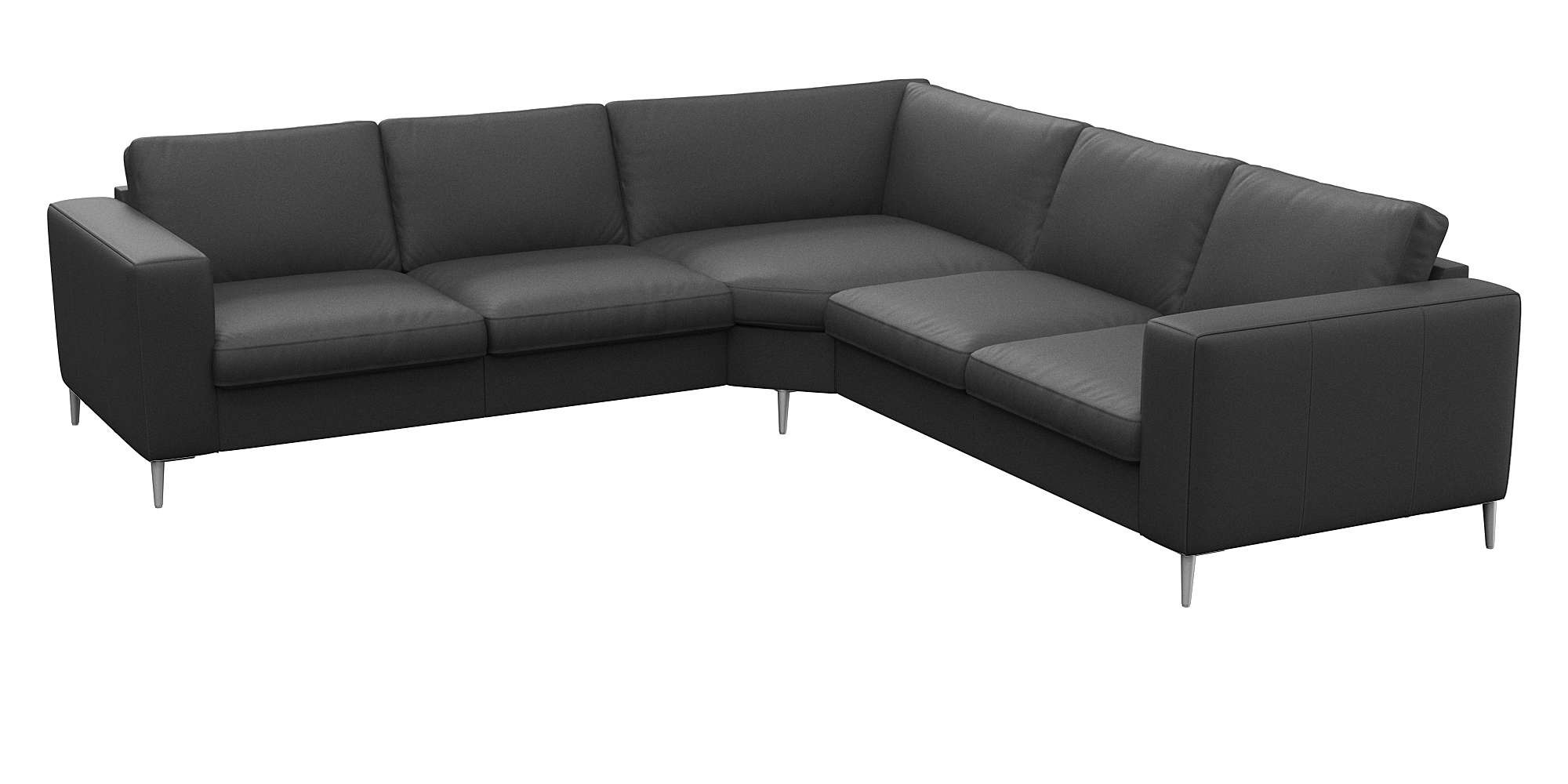 FLEXLUX Ecksofa »Fiore, gleichschenklig, super Sitzkomfort durch Kaltschaum im Sitz«, breite Armlehnen, Füße Alu