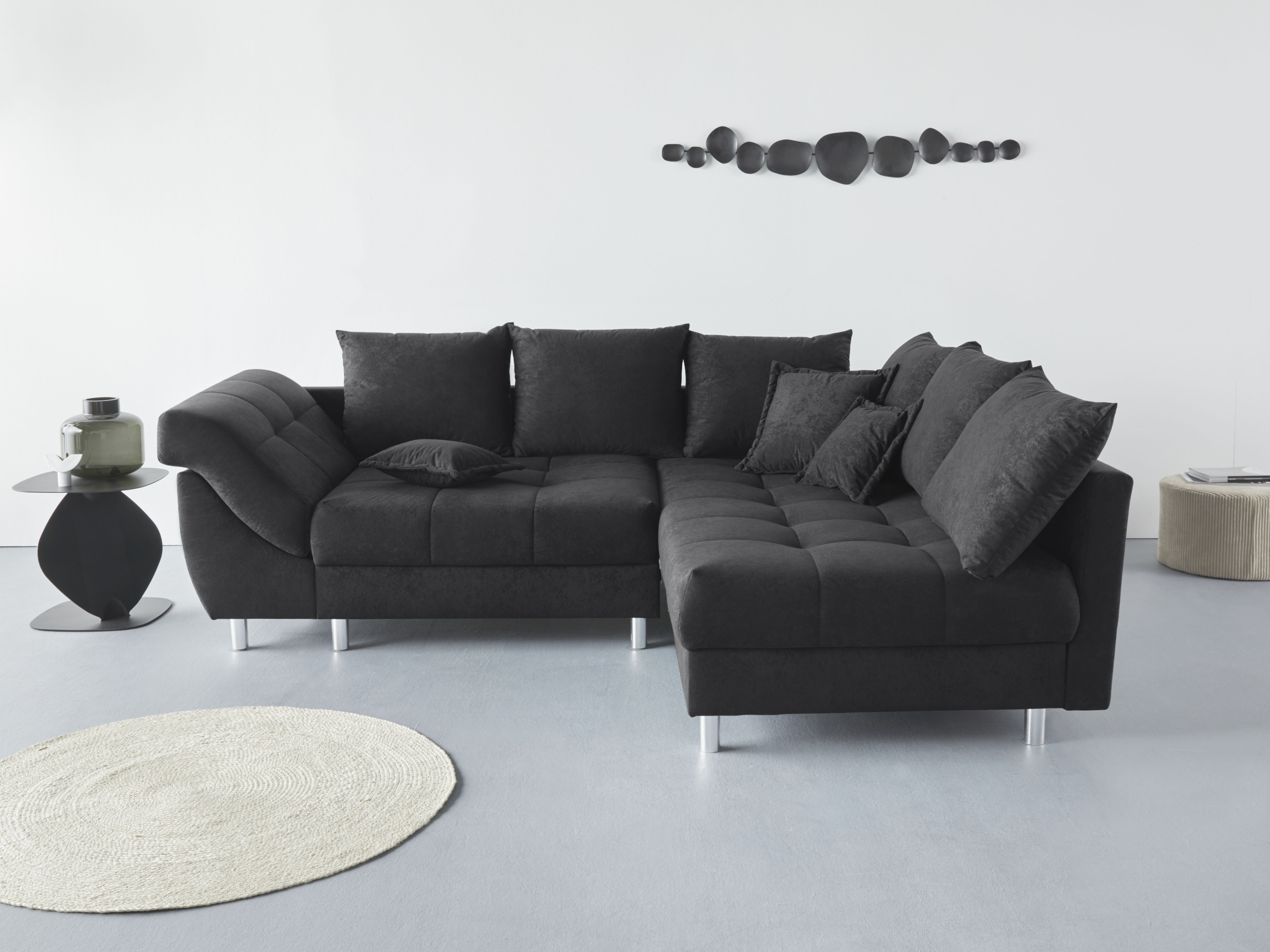 COLLECTION AB Ecksofa "Innsbruck L-Form, B: 247 cm" 3 Zierkissen, Federkern
