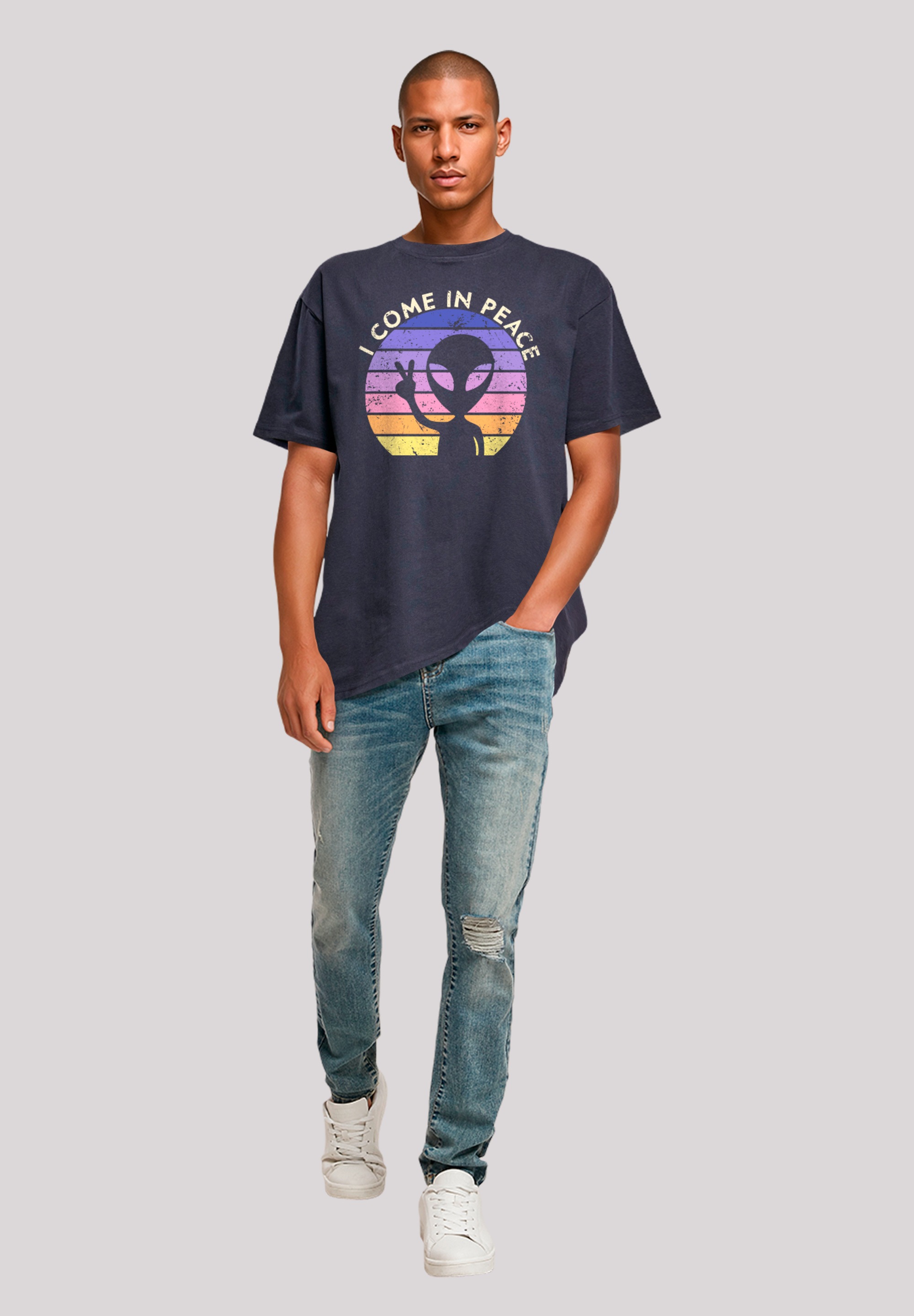 F4NT4STIC T-Shirt »Alien Peace Sunset«, Premium Qualität