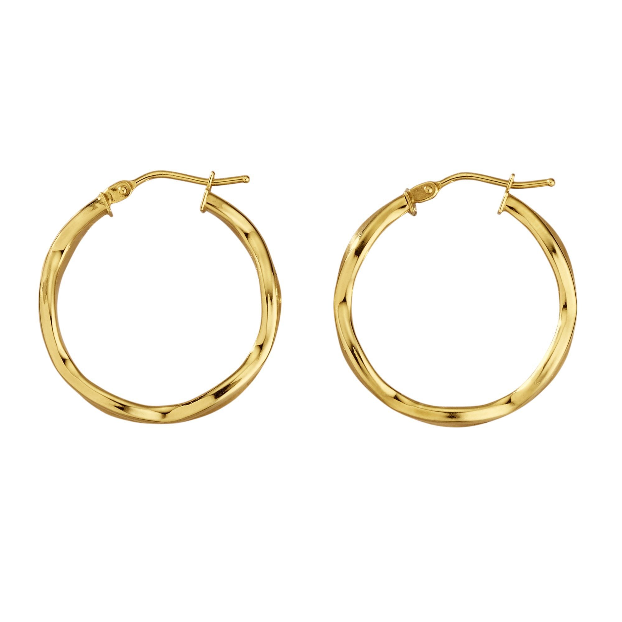 Fascination by Ellen K. Paar Creolen »375/- Gelbgold glanz Wellen«