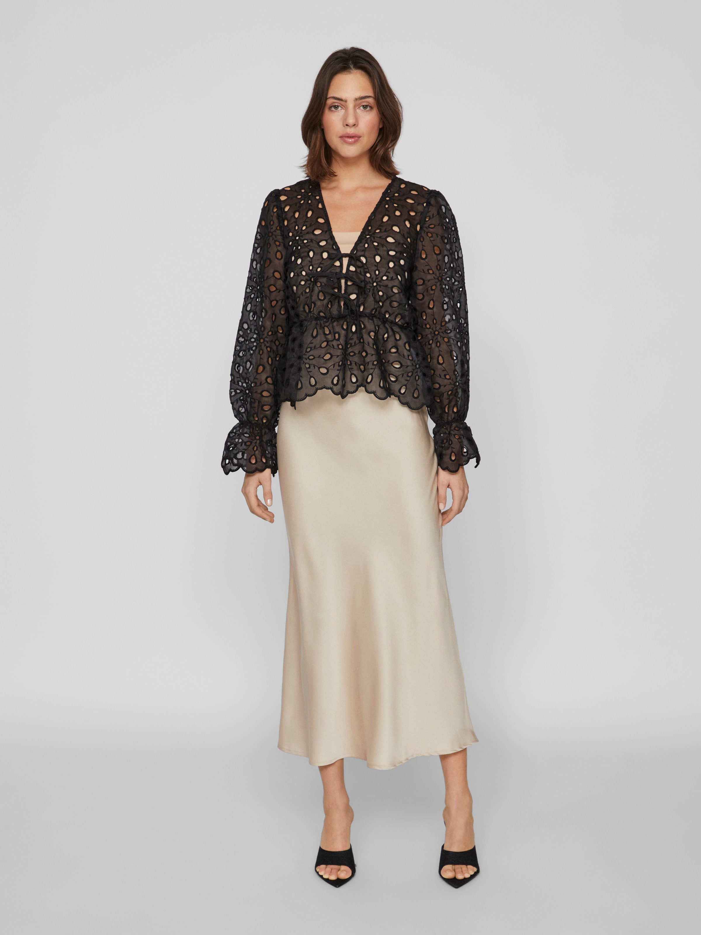 Vila Ellette Midi Skirt Cement 38 2