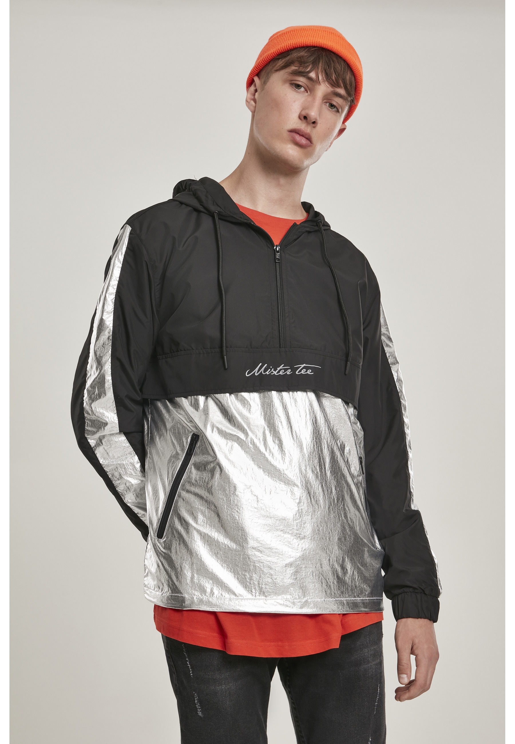 MisterTee Allwetterjacke »MisterTee Herren Reflective Mister Tee Windbreaker« 1 Stk. tlg. ohne Kapuze