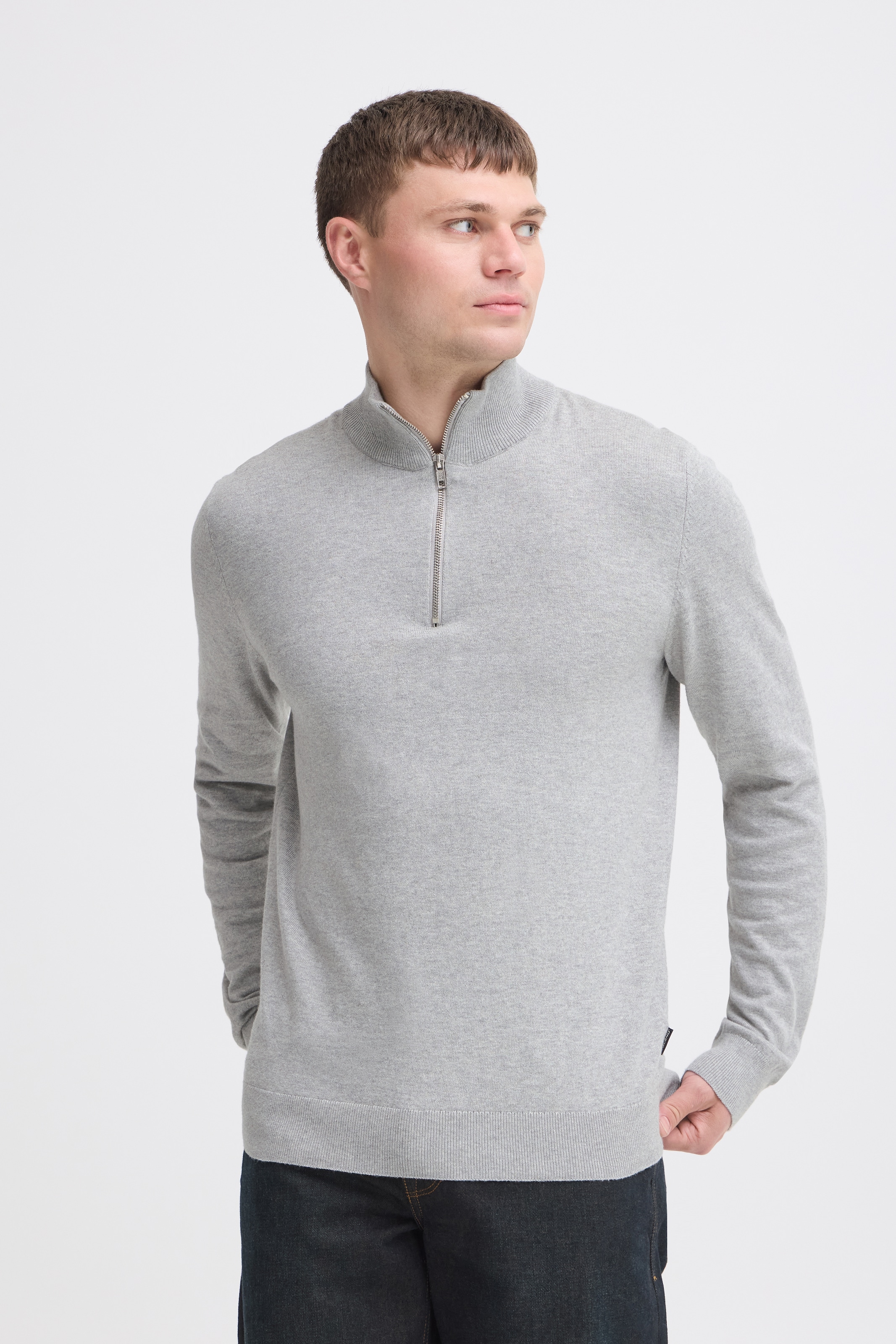 Blend "BHBAGGE HALF ZIPP KNIT" Baumwollmischung, regular fit