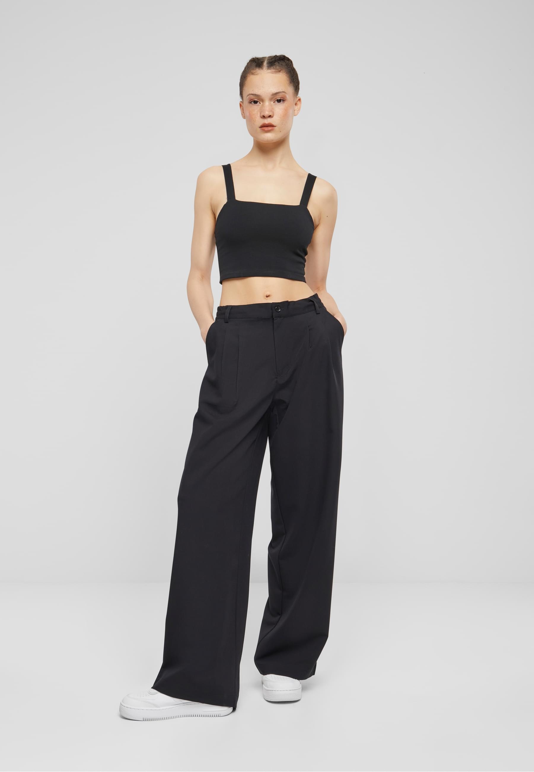 URBAN CLASSICS Stoffhose »Urban Classics Damen Ladies Ultra Wide Pleat-Front Pants«, (1 tlg.)