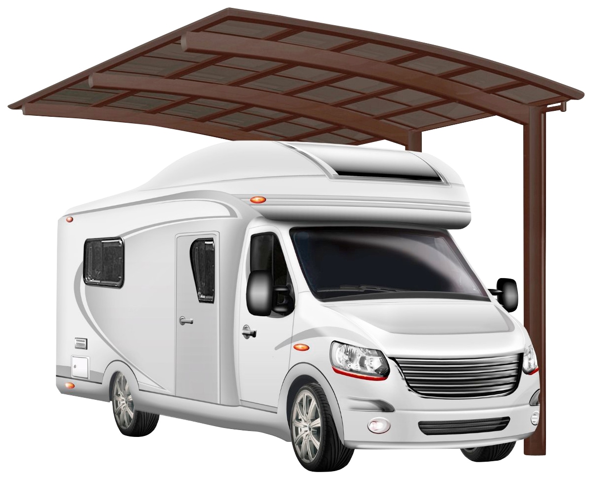 Ximax Einzelcarport "Portoforte Caravan Typ 80 Standard-mattbraun", Aluminium, 254 cm, braun, Aluminium