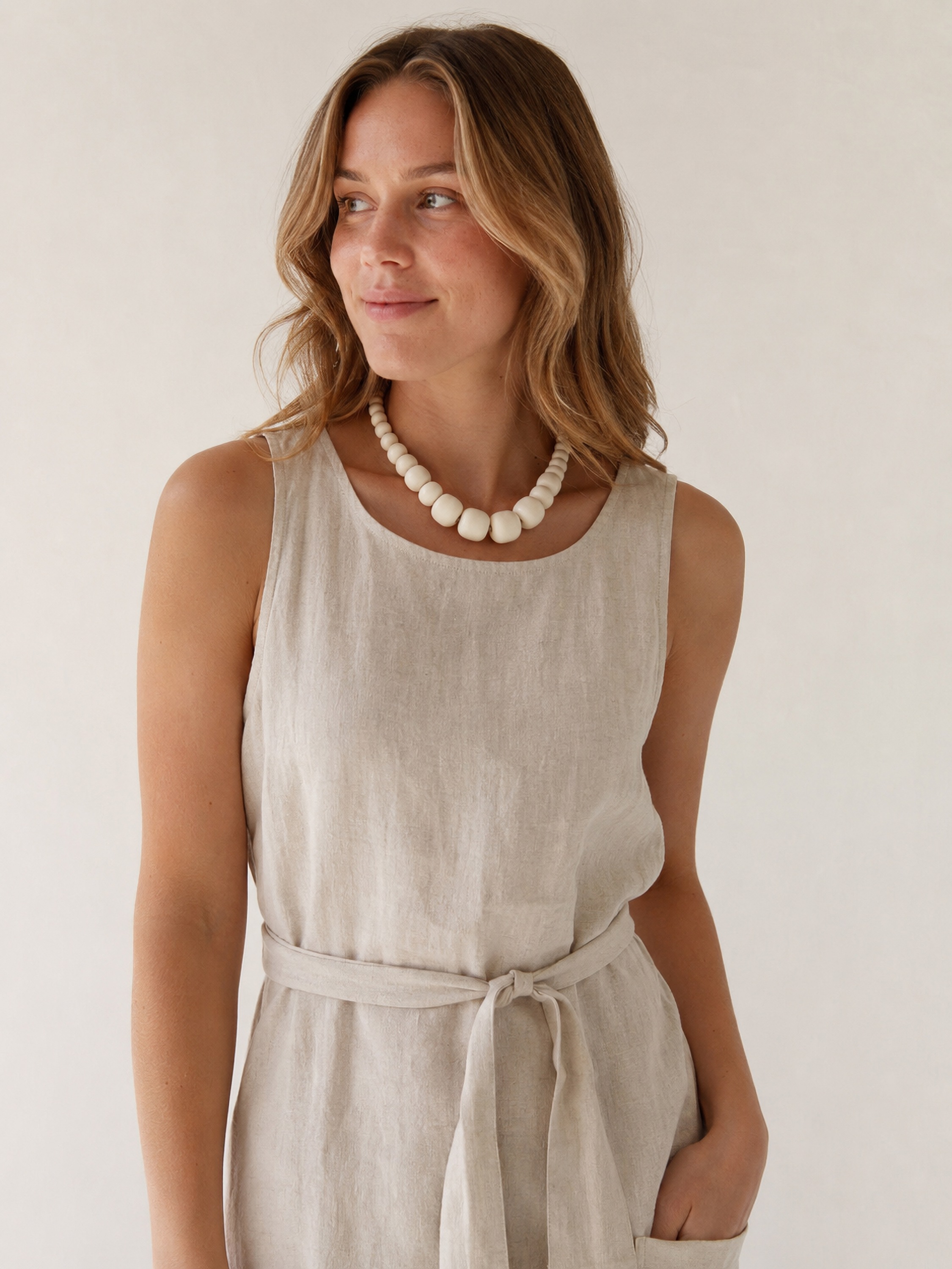 COLLEZIONE ALESSANDRO Kette mit Anhänger »Offwhite« moden-elegante Holzkette