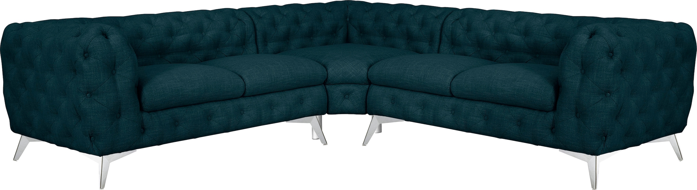 Home affaire Chesterfield-Sofa "Ecksofa GLYNIS L-Form mit Wellenunterfederu günstig online kaufen