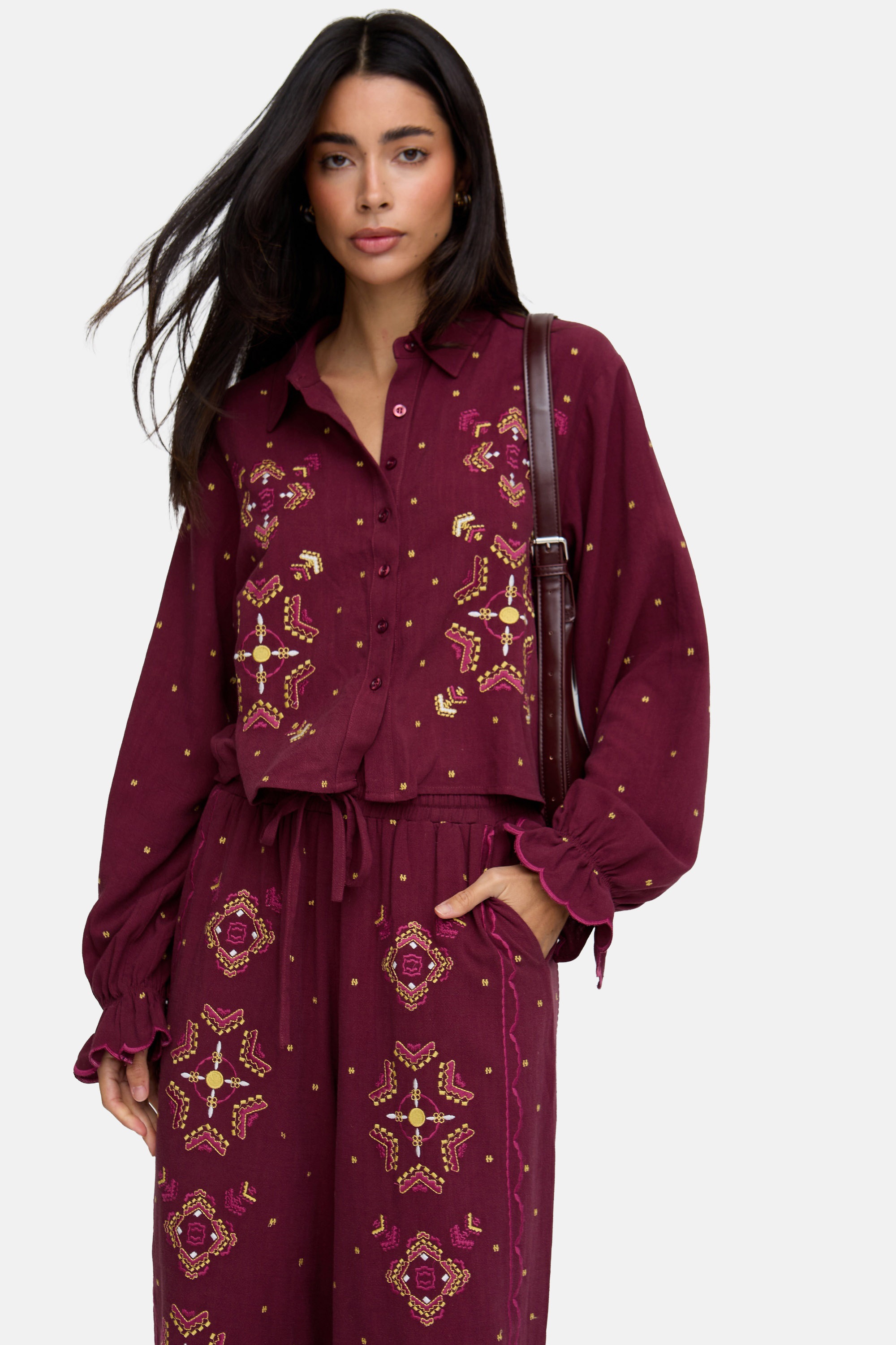 RAFFYA Hemdbluse "Penny Boxy Embroidered Shirt Damen" günstig online kaufen