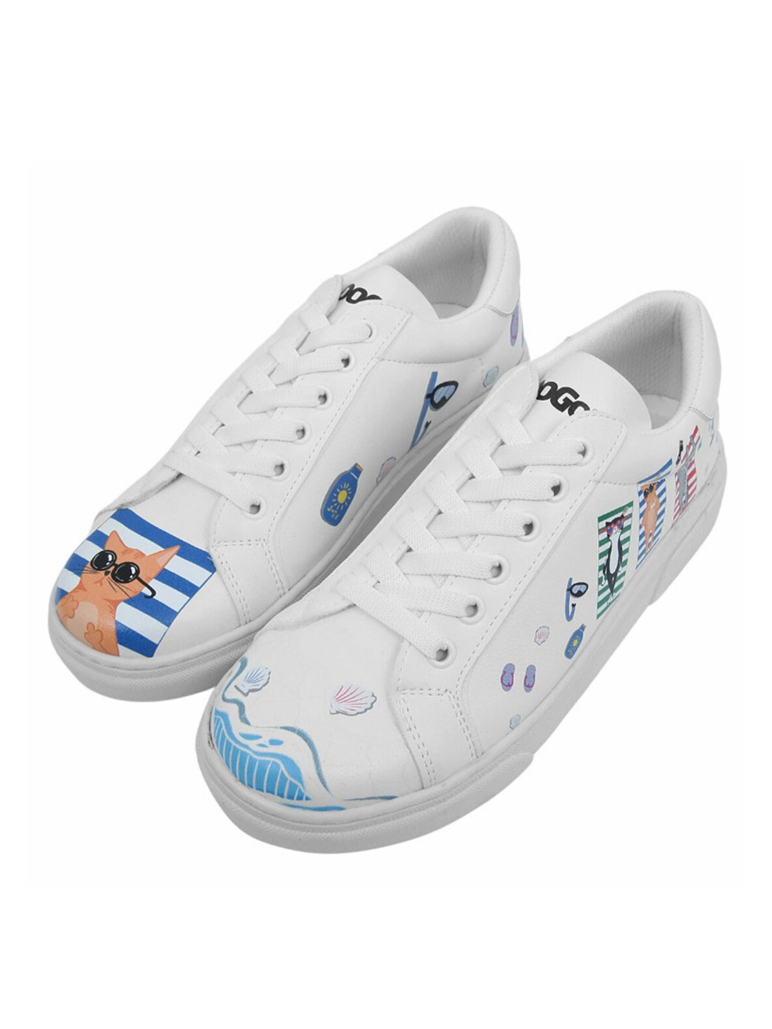 DOGO Damen Sneaker "Ace Low-Top Sneaker You, Me And The Sea Damen Sneaker", Gr. 41, blau, Lederimitat, Schuhe, Handgefertigt