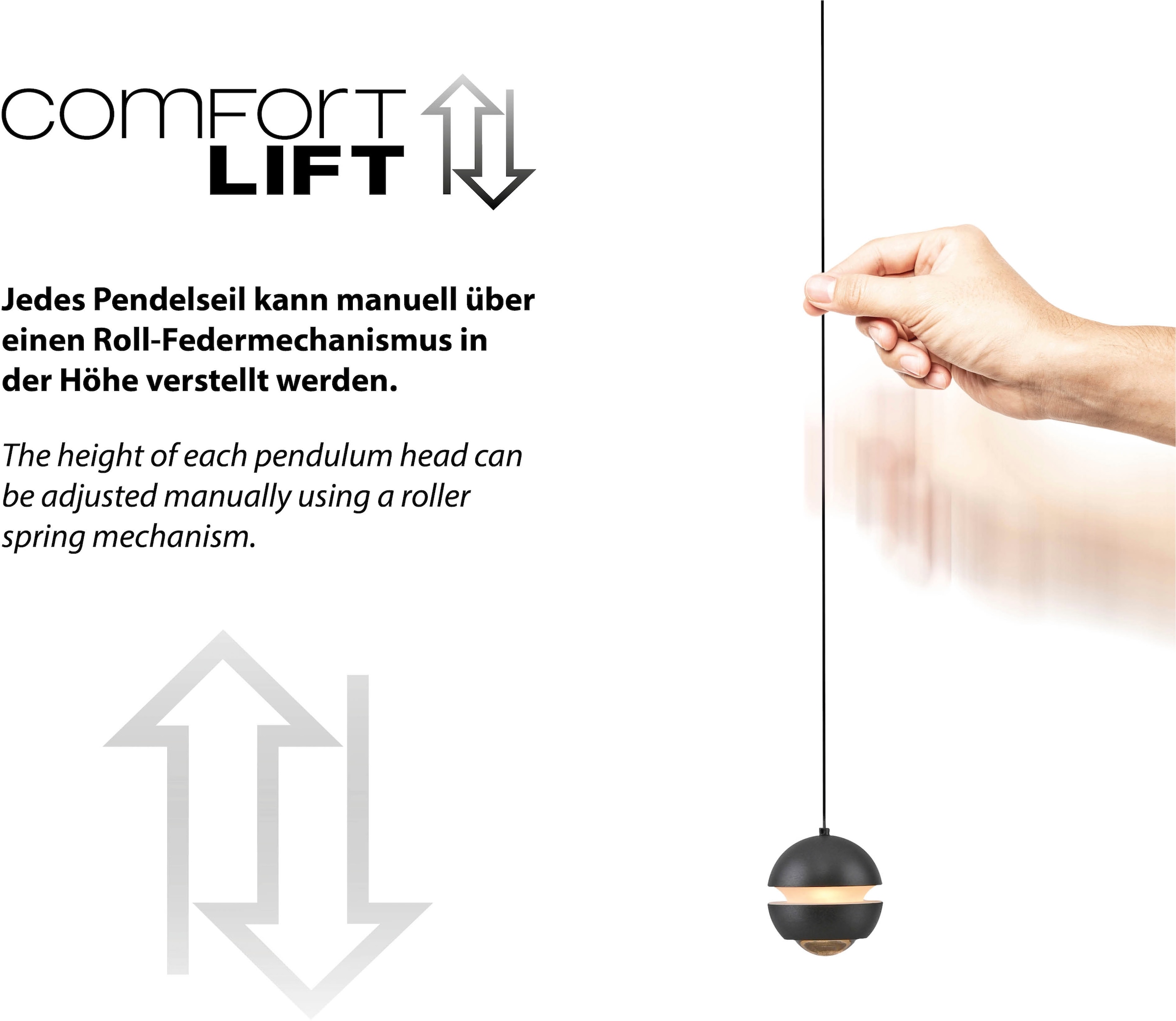 SCHÖNER WOHNEN-Kollektion LED Pendelleuchte »LINI« LED-Board 1 Stk. Warmweiß SCHÖNER WOHNEN Kollektion, Comfort-Lift