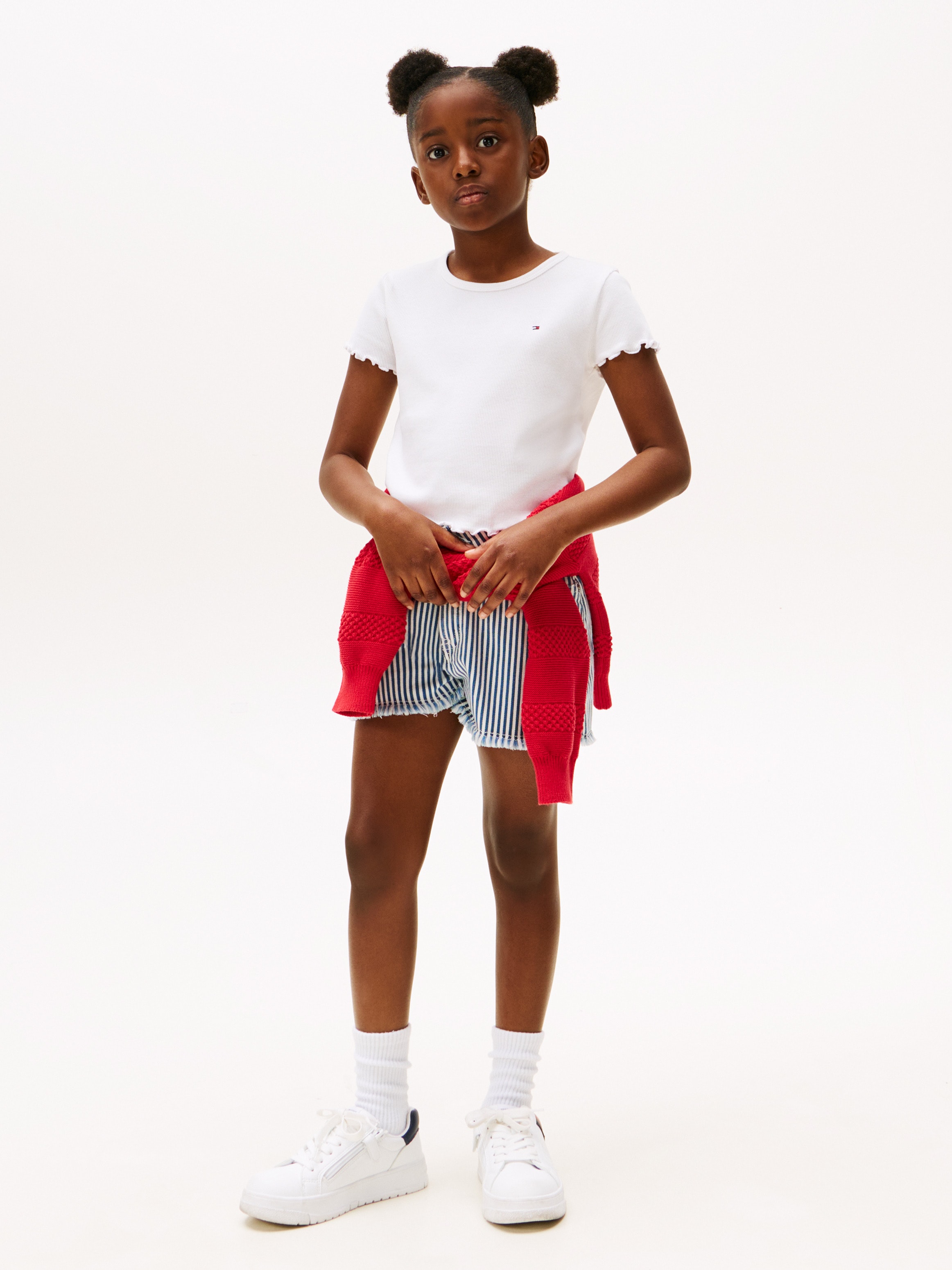 Tommy Hilfiger T-Shirt »ESSENTIAL RIB TOP SS«, mit Logostickerei